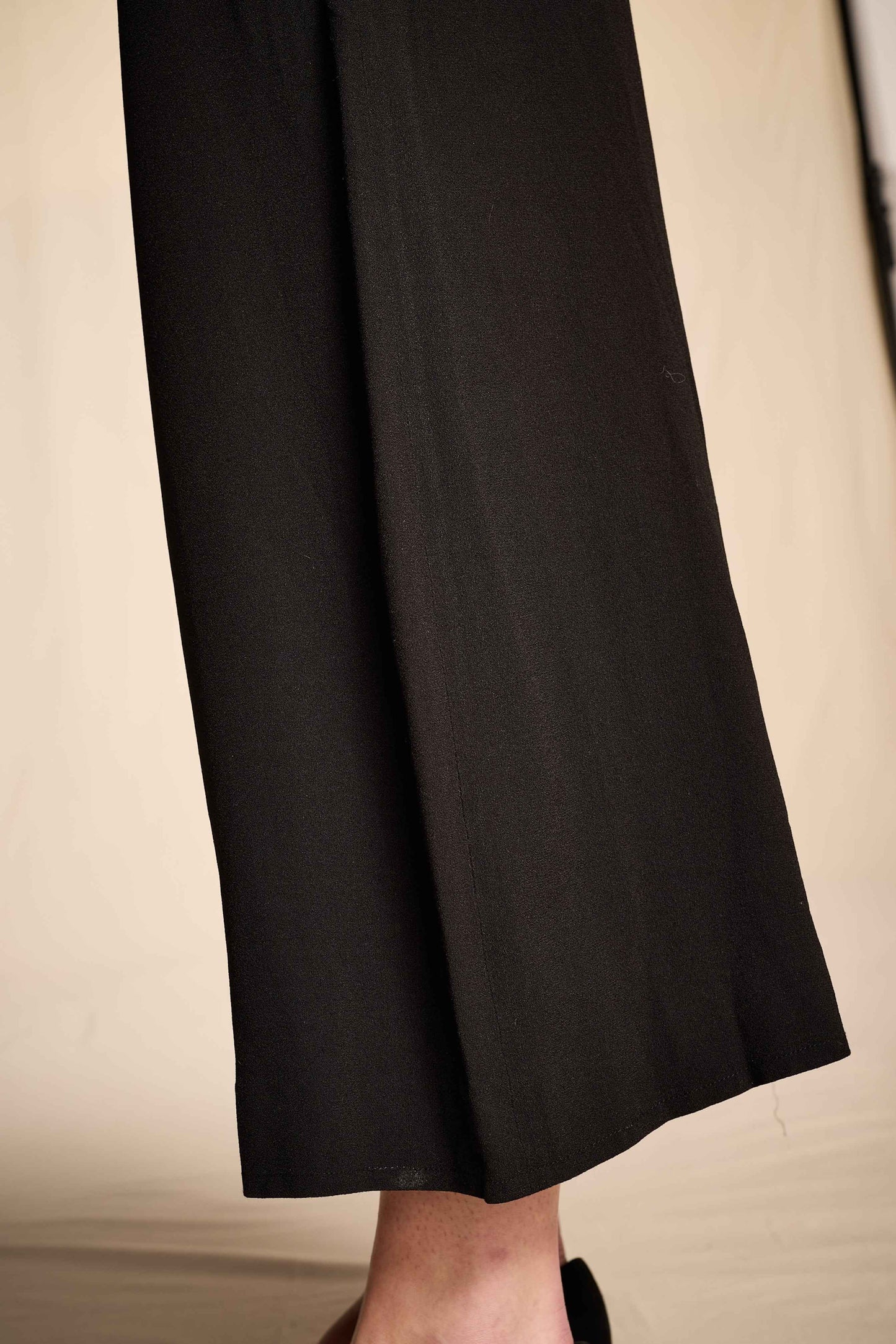Yves Saint Laurent 1990s Black Crepe Swing Pants