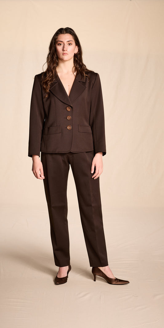 Yves Saint Laurent 1990s Chocolate Brown Pantsuit