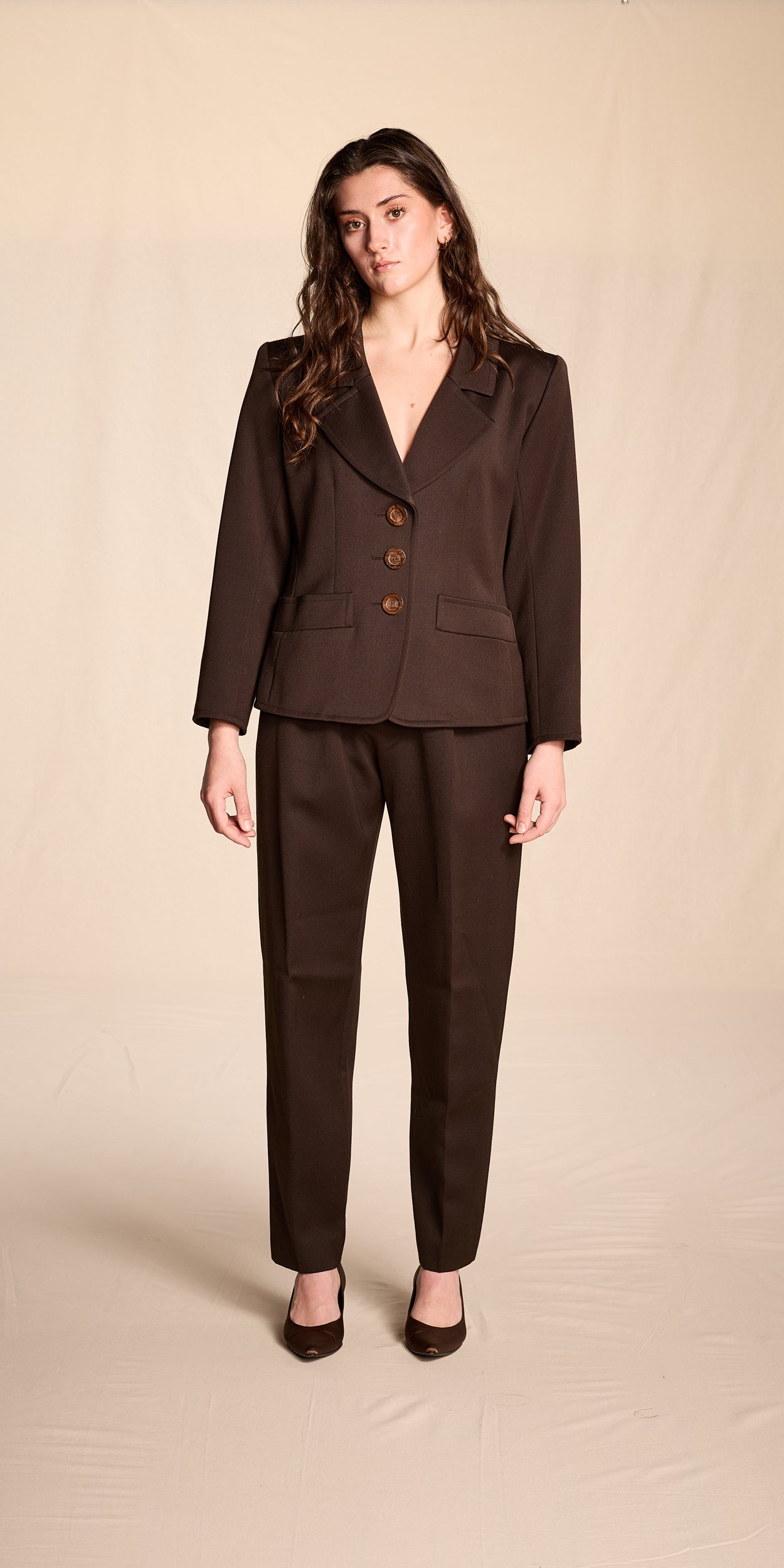 Yves Saint Laurent 1990s Chocolate Brown Pantsuit