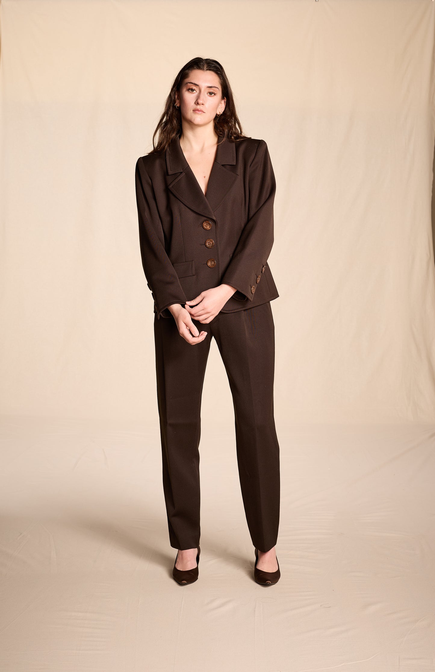 Yves Saint Laurent 1990s Chocolate Brown Pantsuit