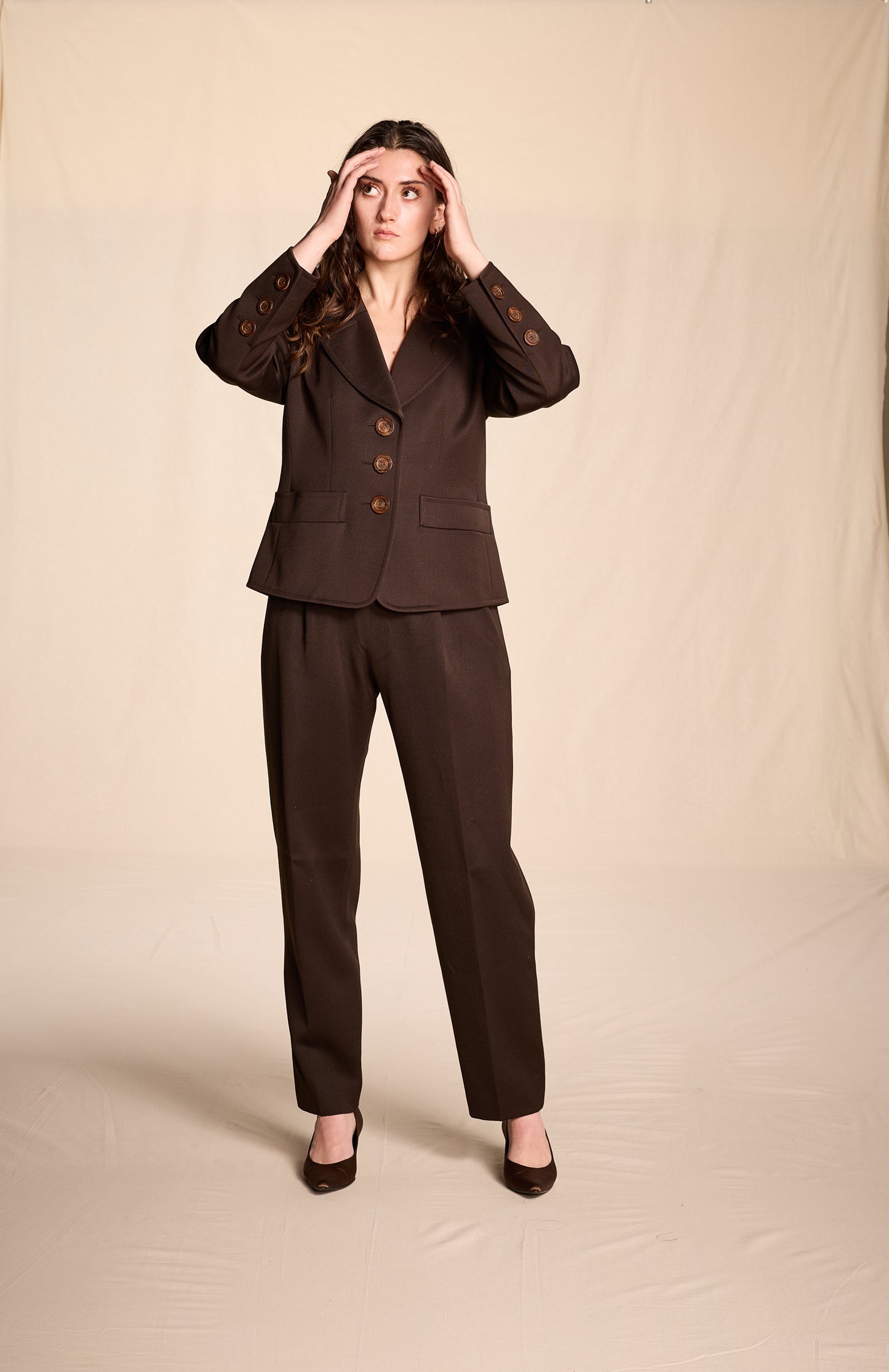 Yves Saint Laurent 1990s Chocolate Brown Pantsuit