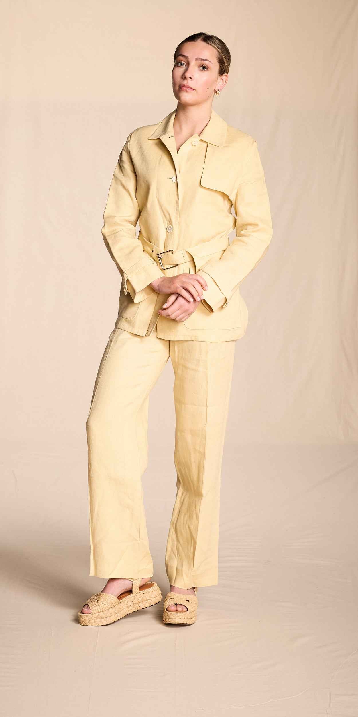 Yves Saint Laurent Spring/Summer 2000 Butter Yellow Linen Suit