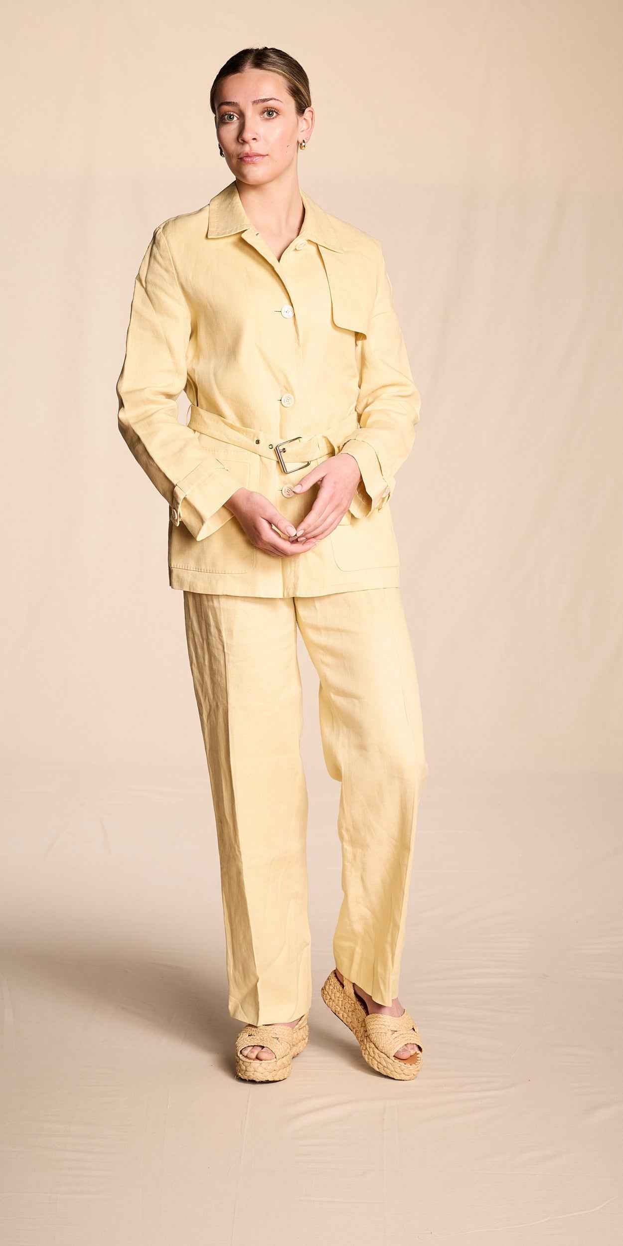 Yves Saint Laurent Spring/Summer 2000 Butter Yellow Linen Suit