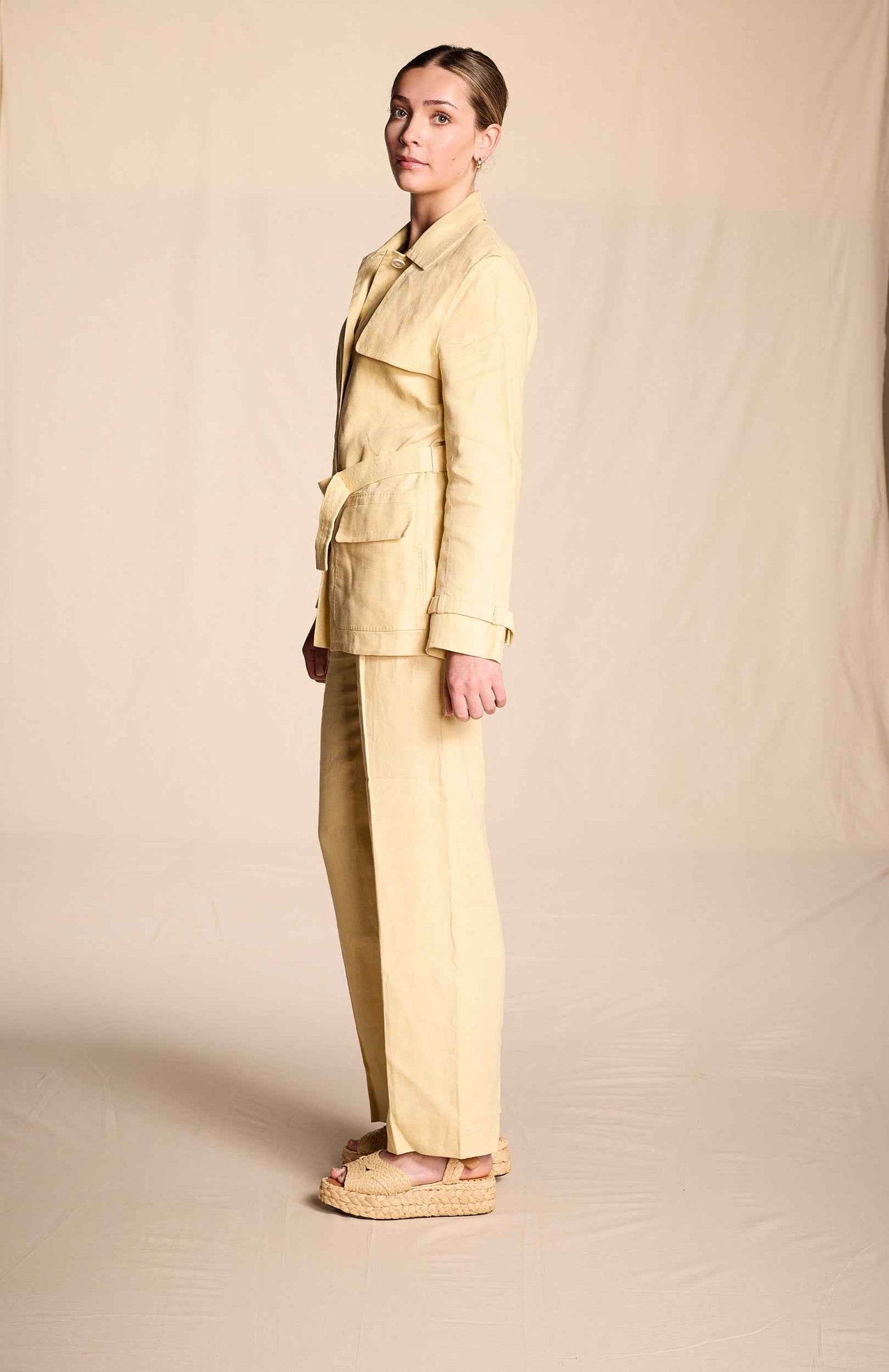 Yves Saint Laurent Spring/Summer 2000 Butter Yellow Linen Suit