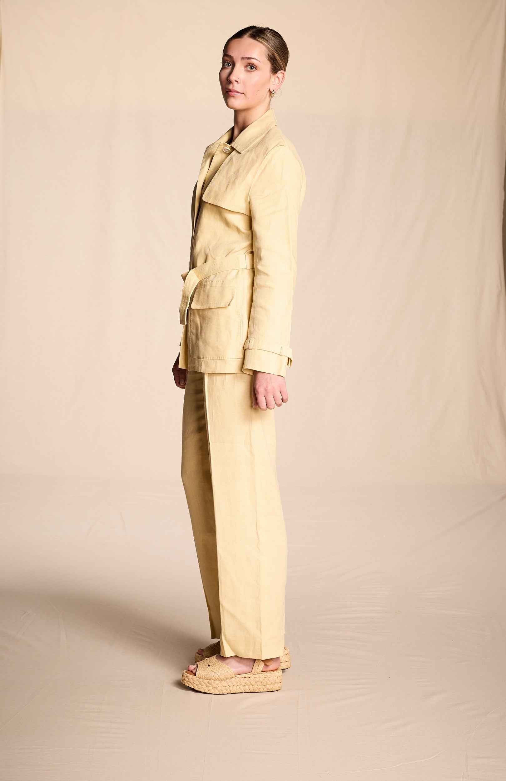 Yves Saint Laurent Spring/Summer 2000 Butter Yellow Linen Suit