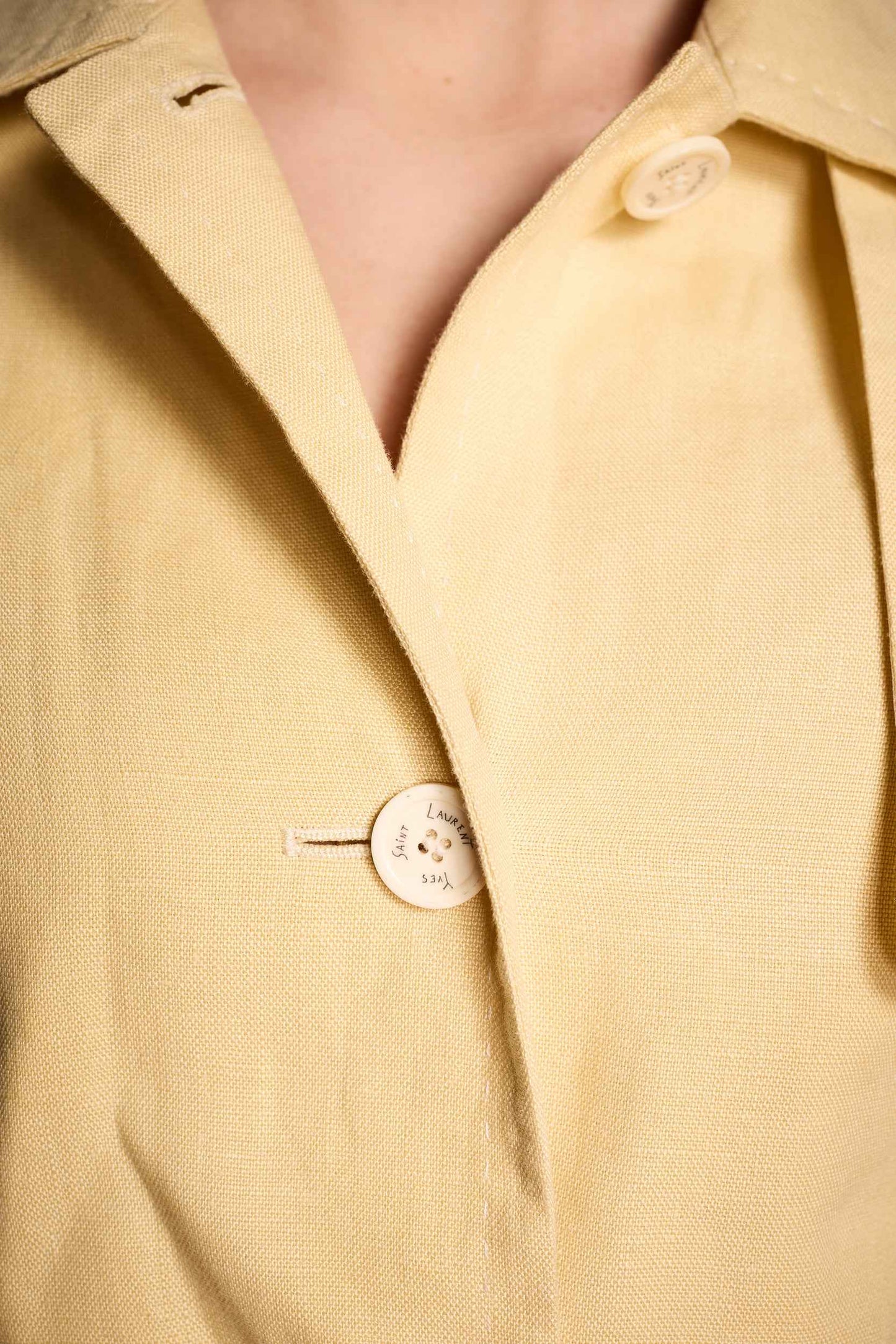Yves Saint Laurent Spring/Summer 2000 Butter Yellow Linen Suit