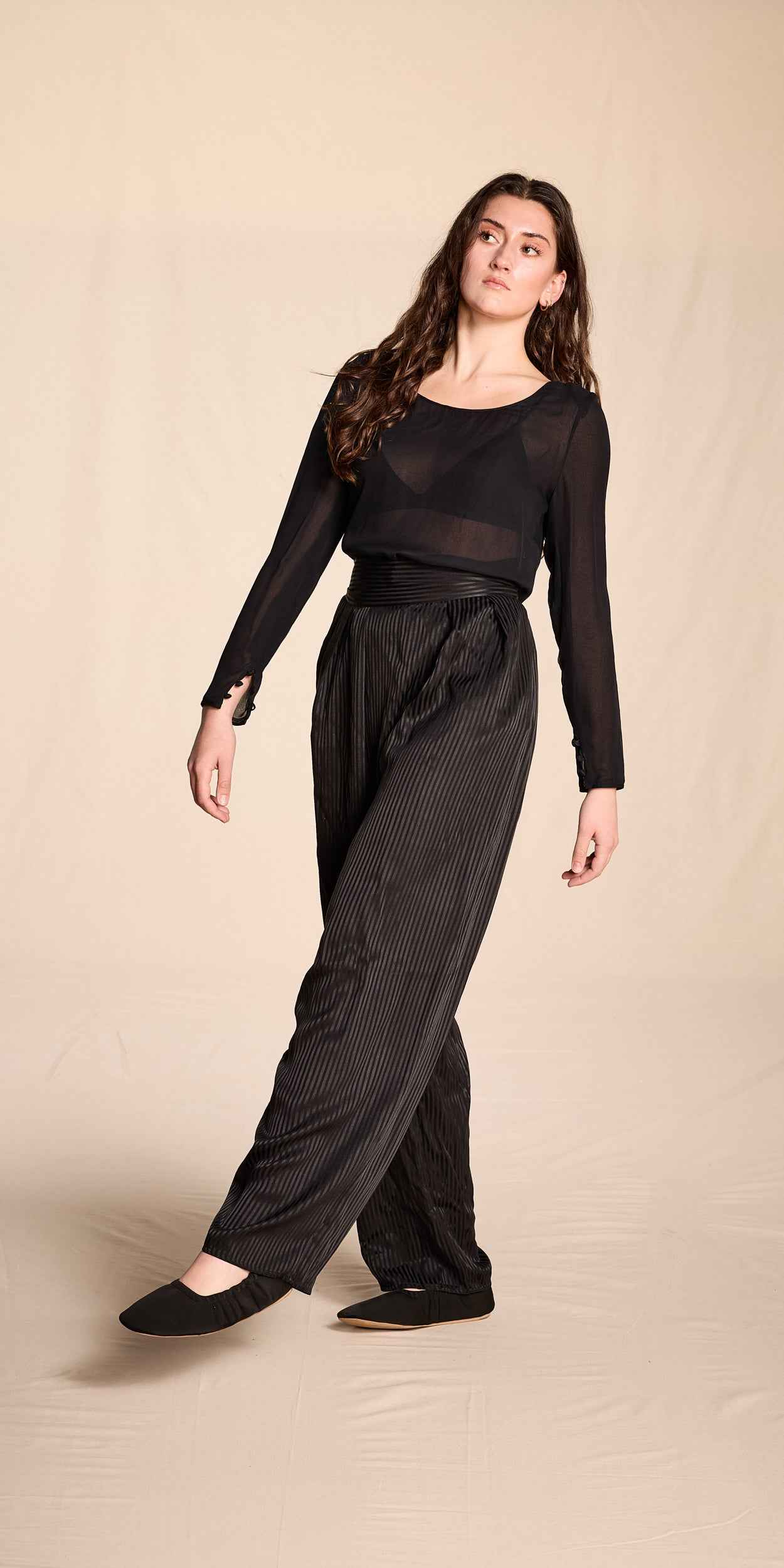 Beene Bag by Geoffrey Beene 1980s Silk Striped Pants