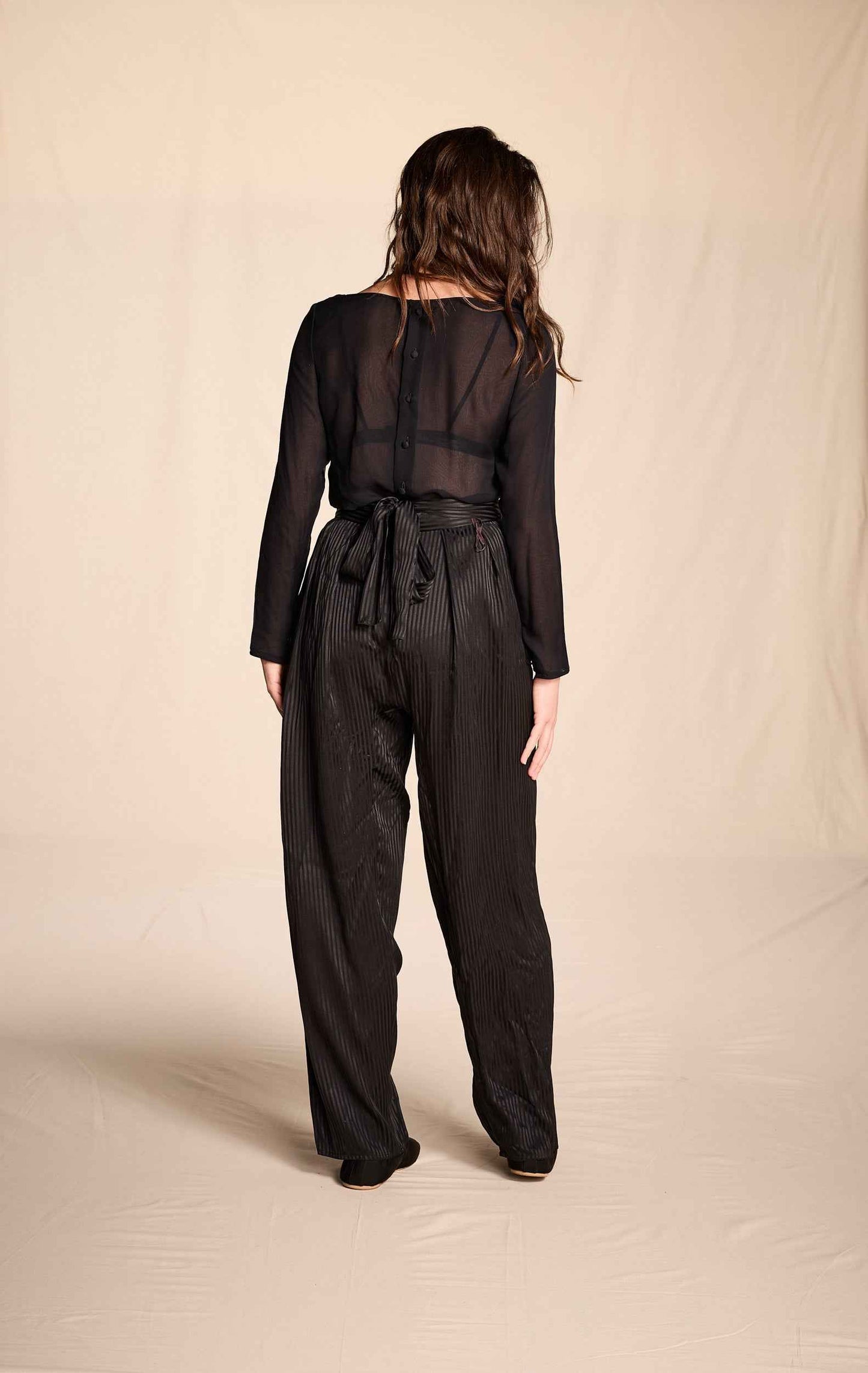 Beene Bag by Geoffrey Beene 1980s Silk Striped Pants