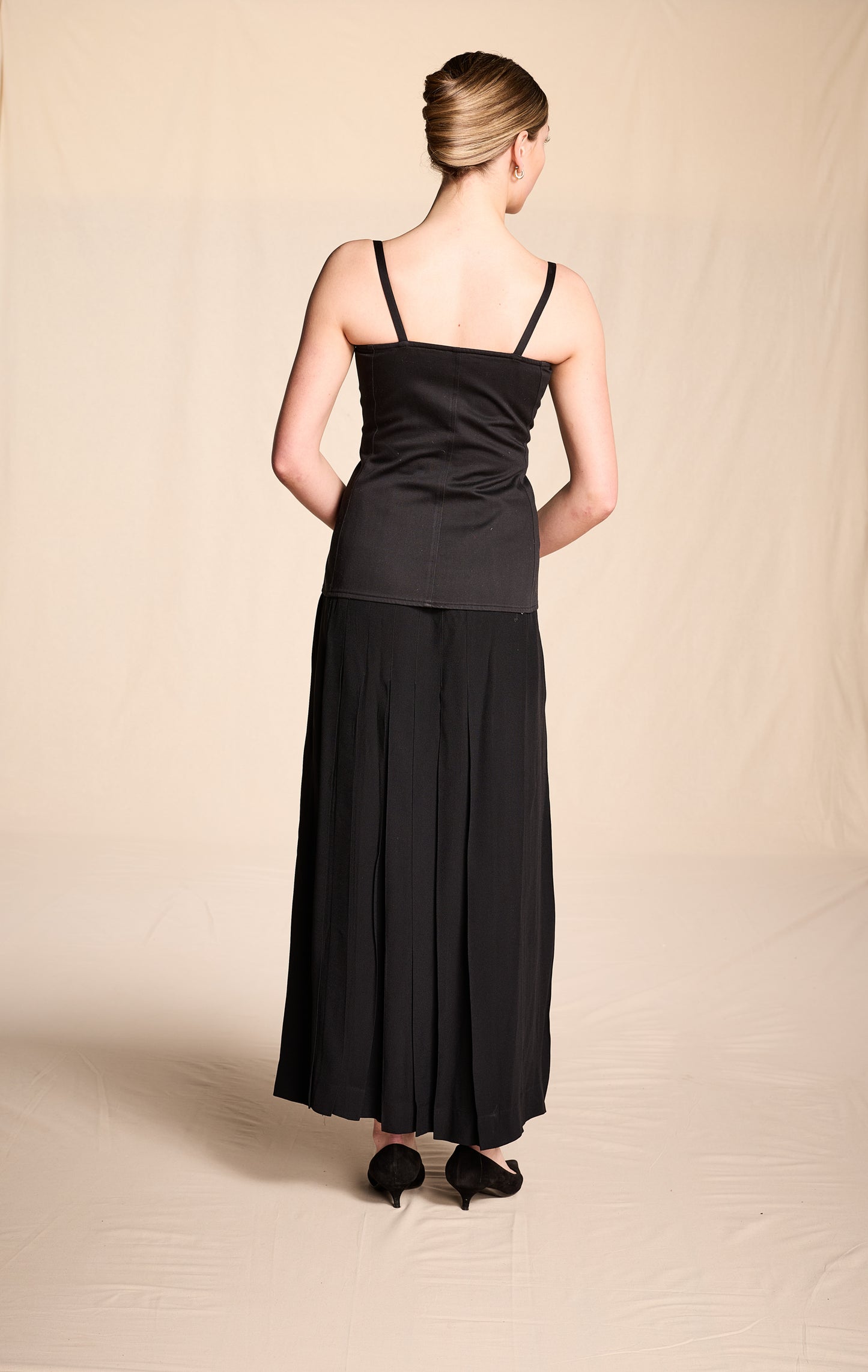Yves Saint Laurent 1980s Black Twill Bodice Top