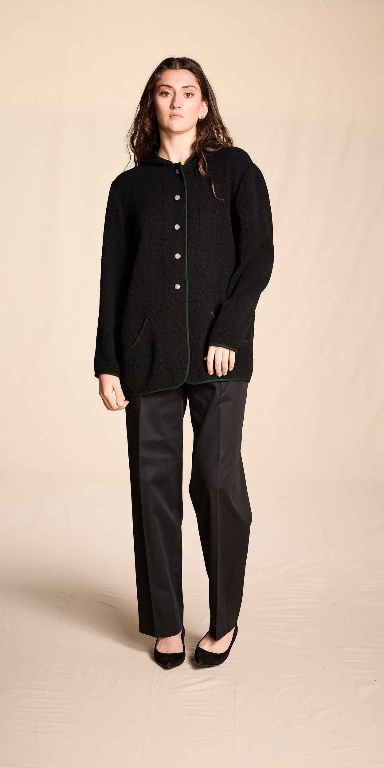 Yves Saint Laurent 1970s-1980s Black Cotton Twill Pants