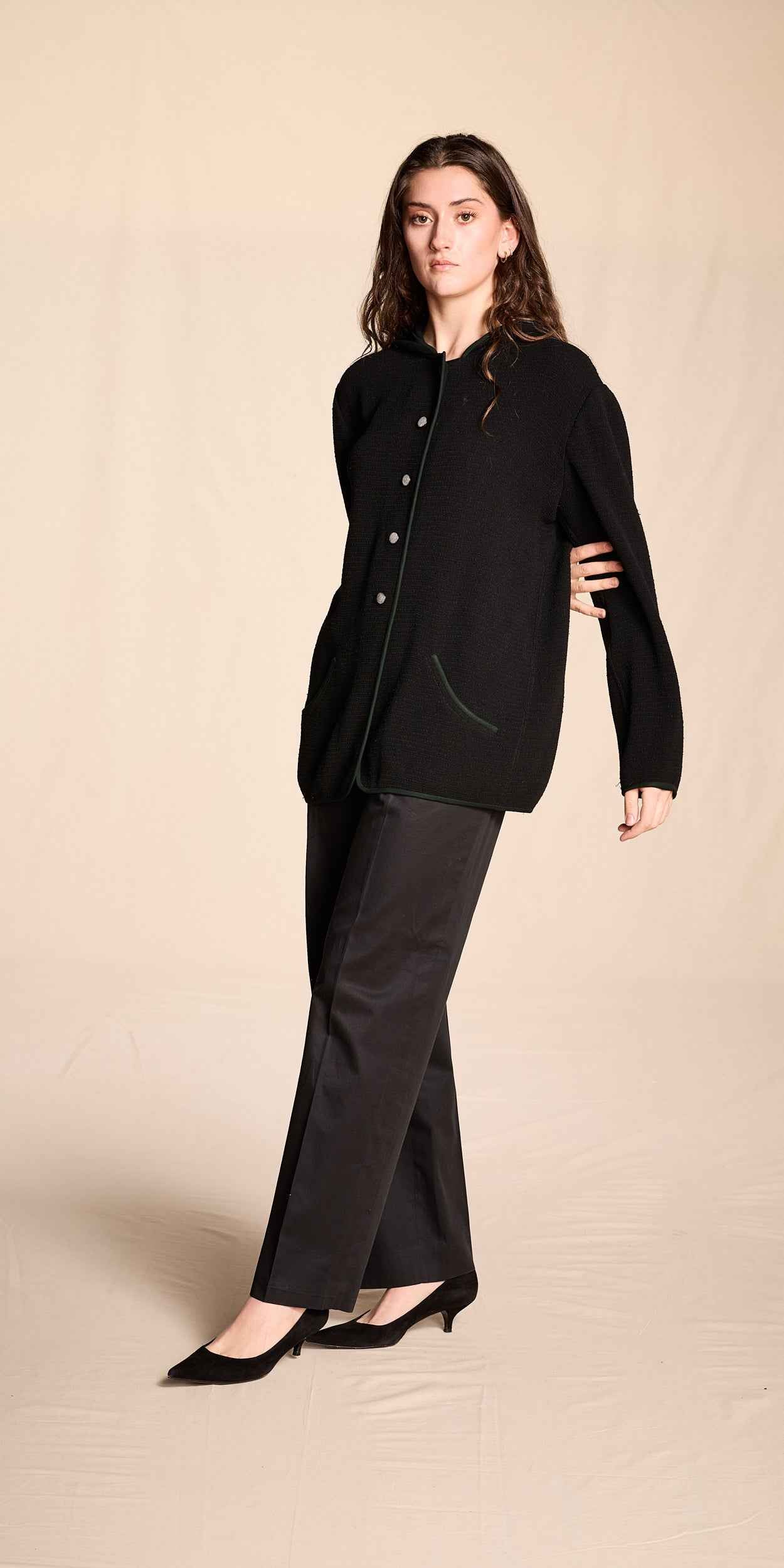 Yves Saint Laurent 1970s-1980s Black Cotton Twill Pants