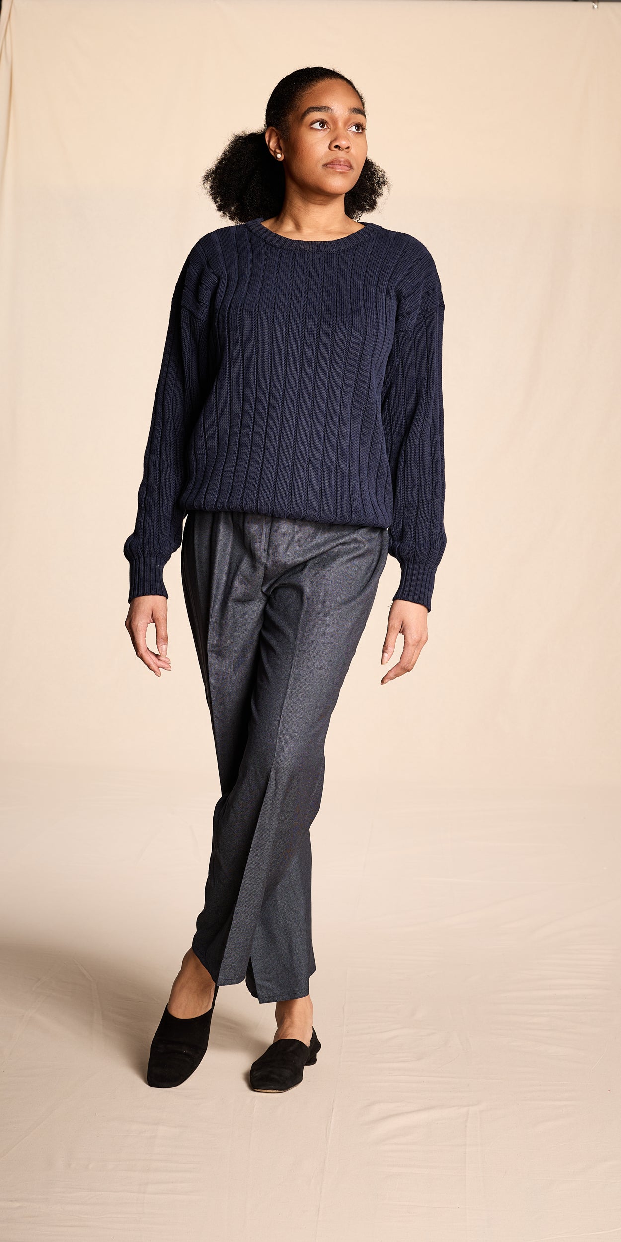 Zoran 1980s Navy Cotton Sweater