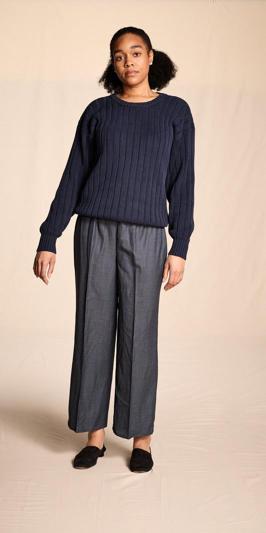 Zoran 1980s Navy Cotton Sweater