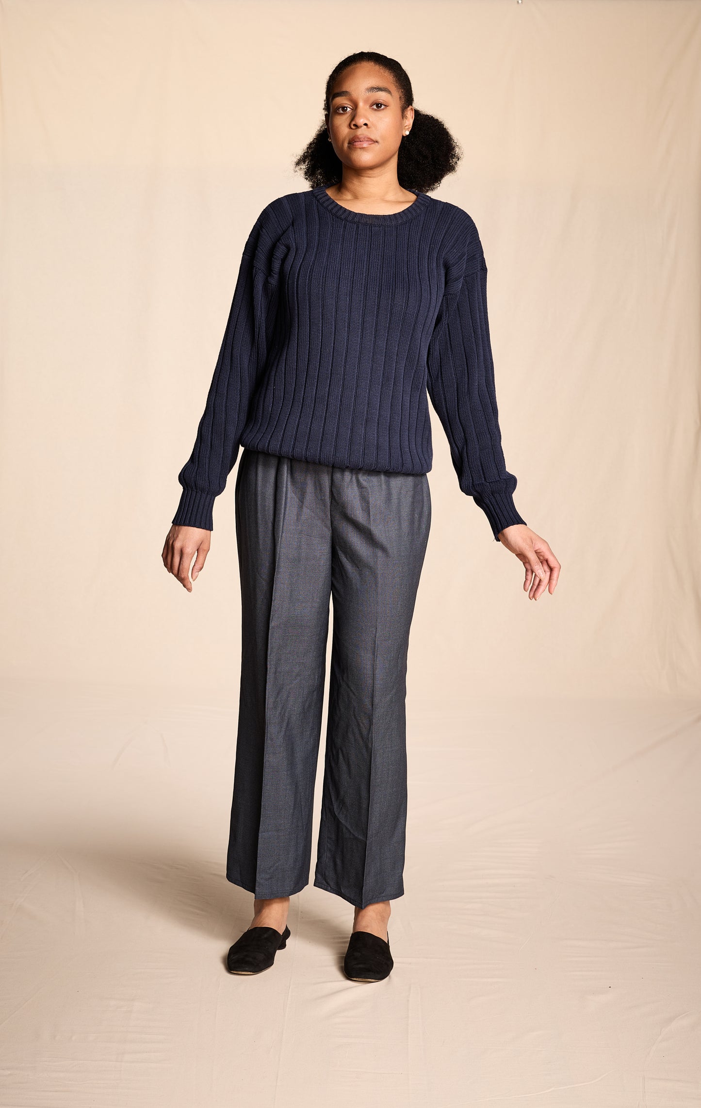 Zoran 1980s Navy Cotton Sweater