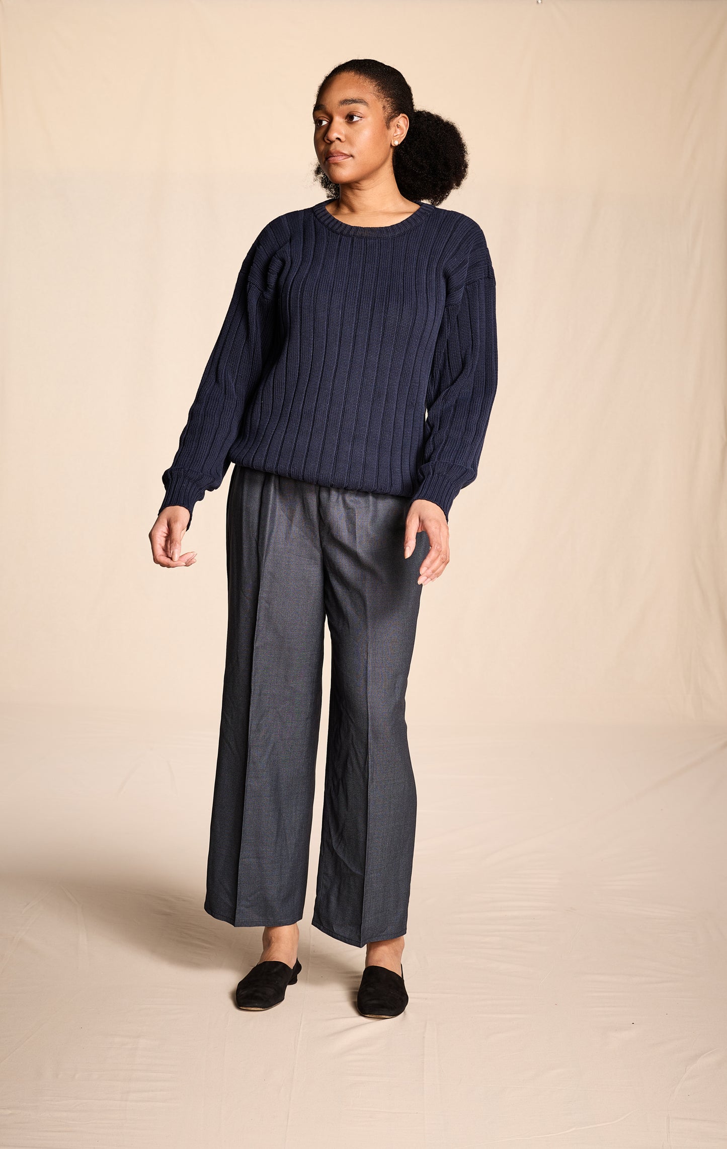 Zoran 1980s Navy Cotton Sweater