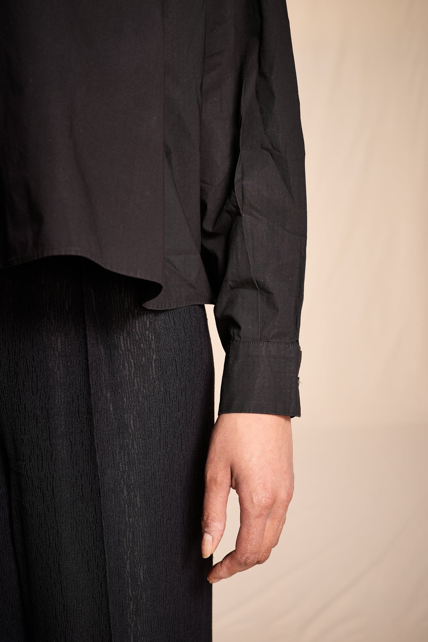 Romeo Gigli 1990s Black Cotton Eyelet Tunic Top