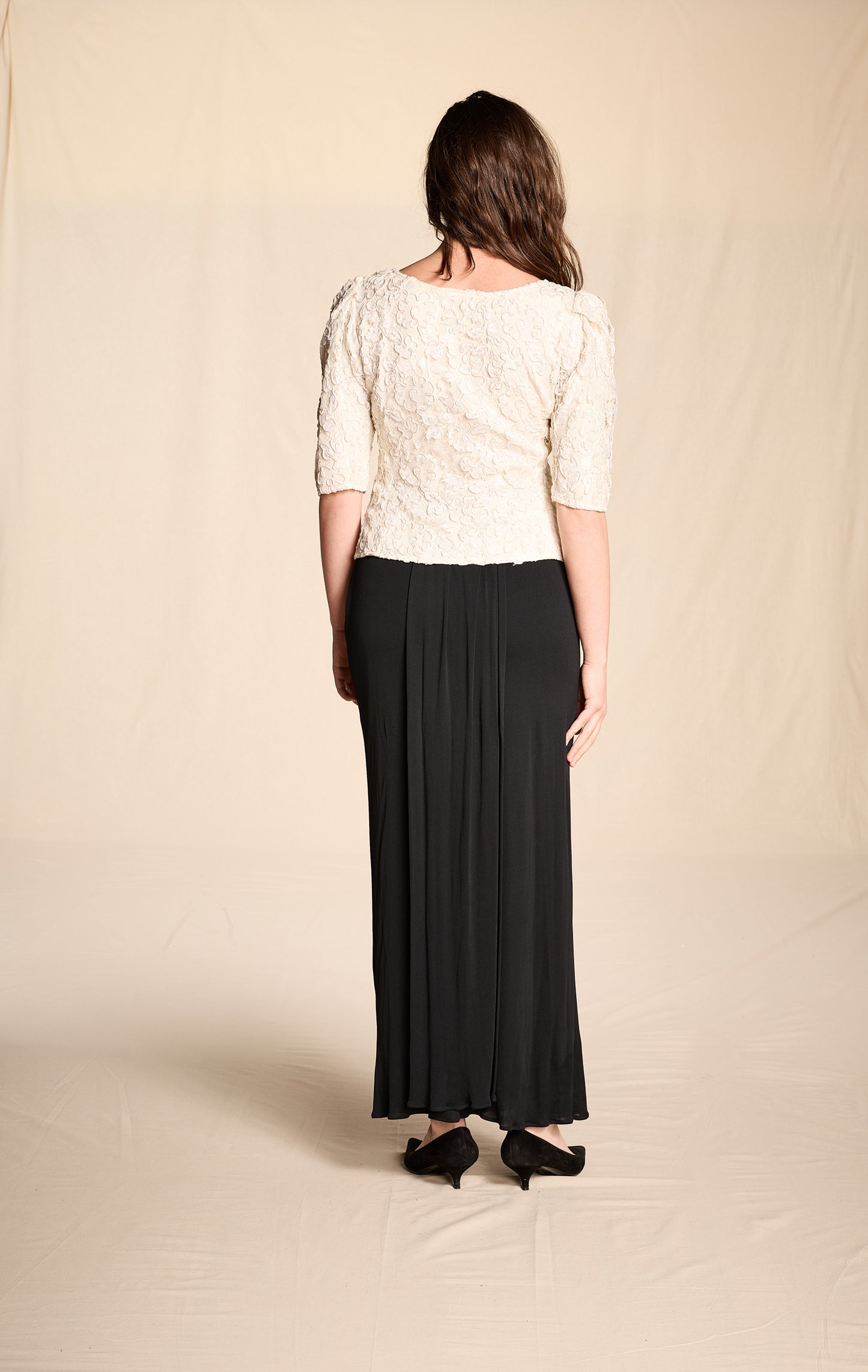 Holly Harp 1970s-1980s Black Rayon Full Skirt