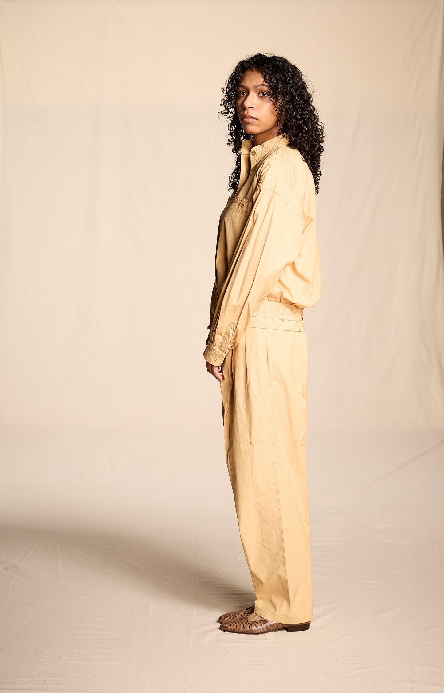 Yves Saint Laurent Spring/Summer 1978 Khaki Cotton Suit Ensemble