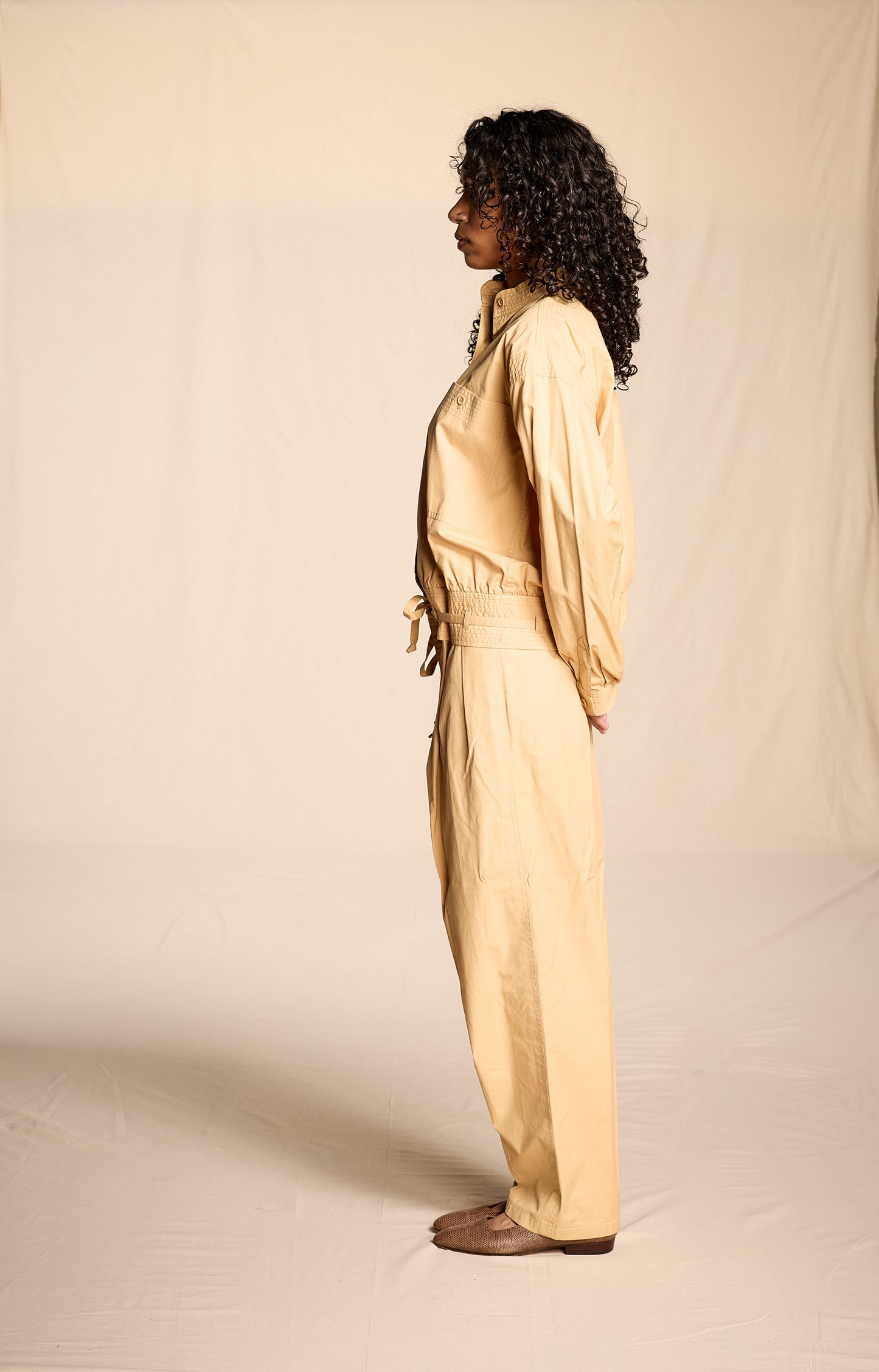 Yves Saint Laurent Spring/Summer 1978 Khaki Cotton Suit Ensemble