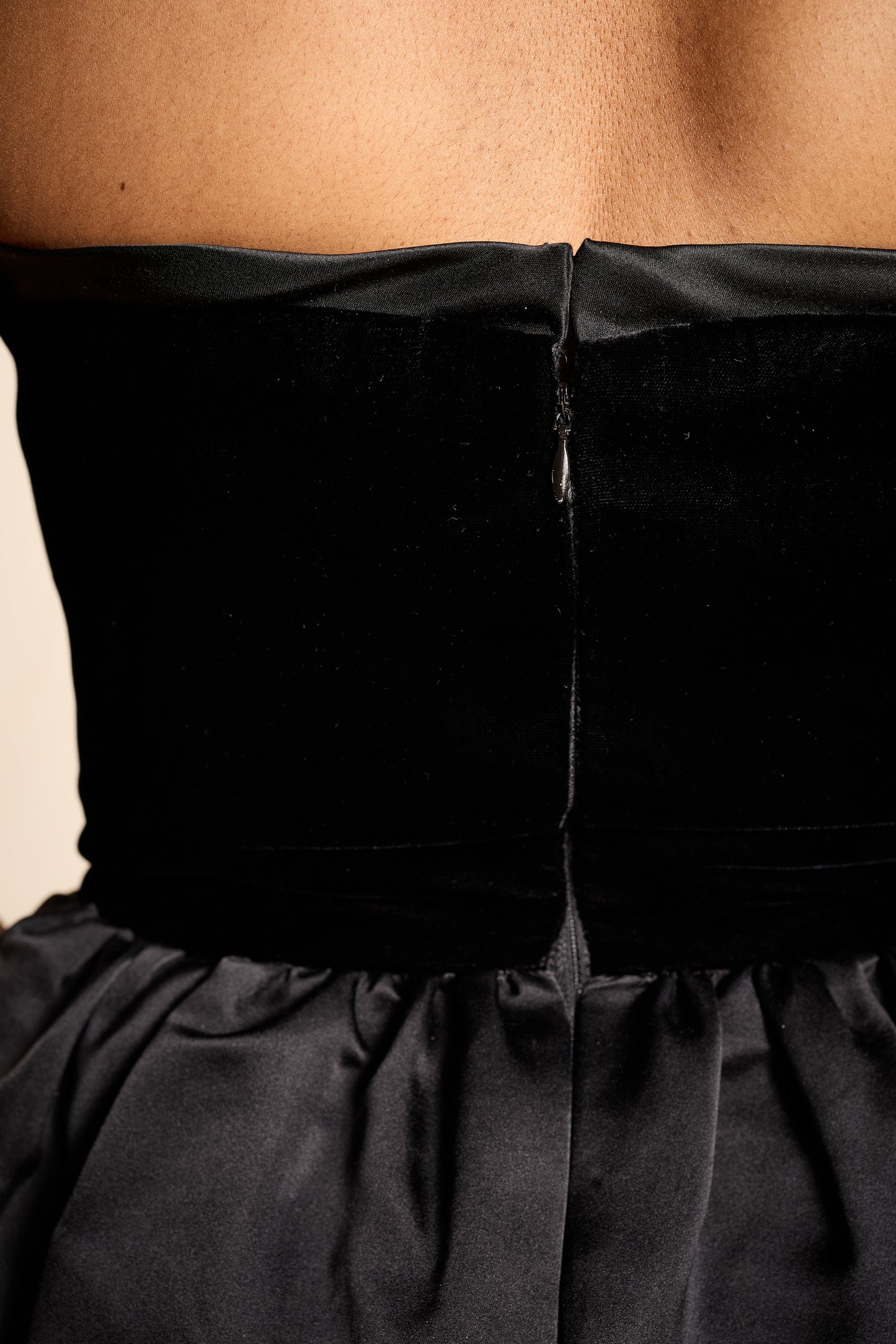 Bill Blass 1980s Velvet and Silk Satin Strapless Gown