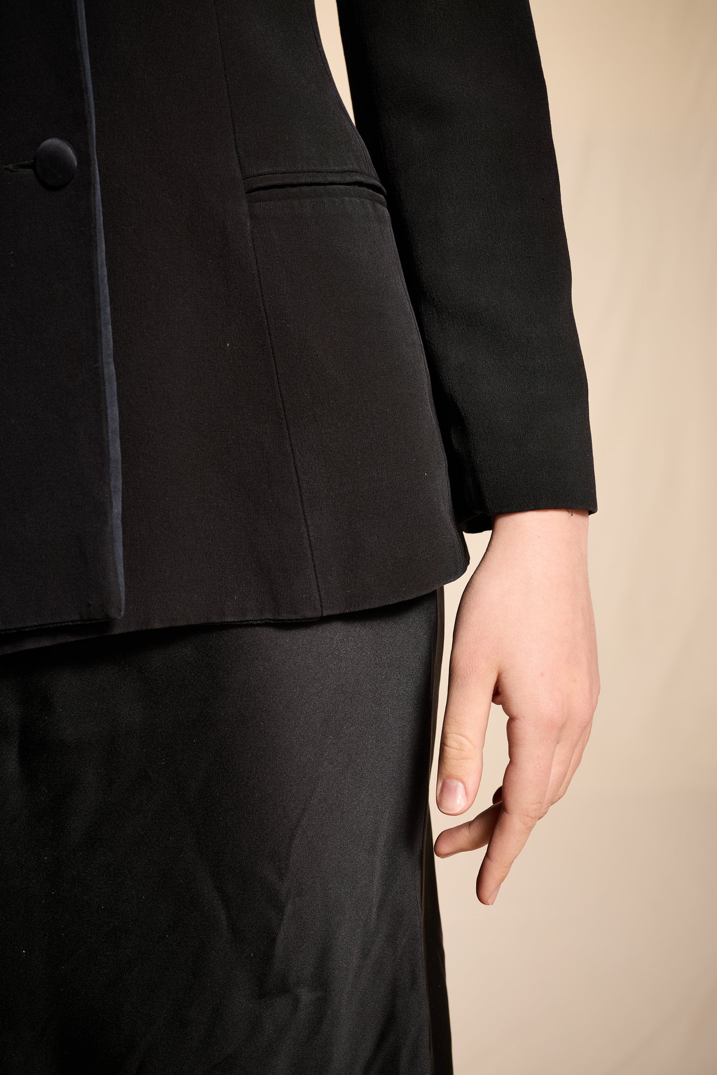 Giorgio Armani 1990s Black Silk-Lined Tuxedo Blazer