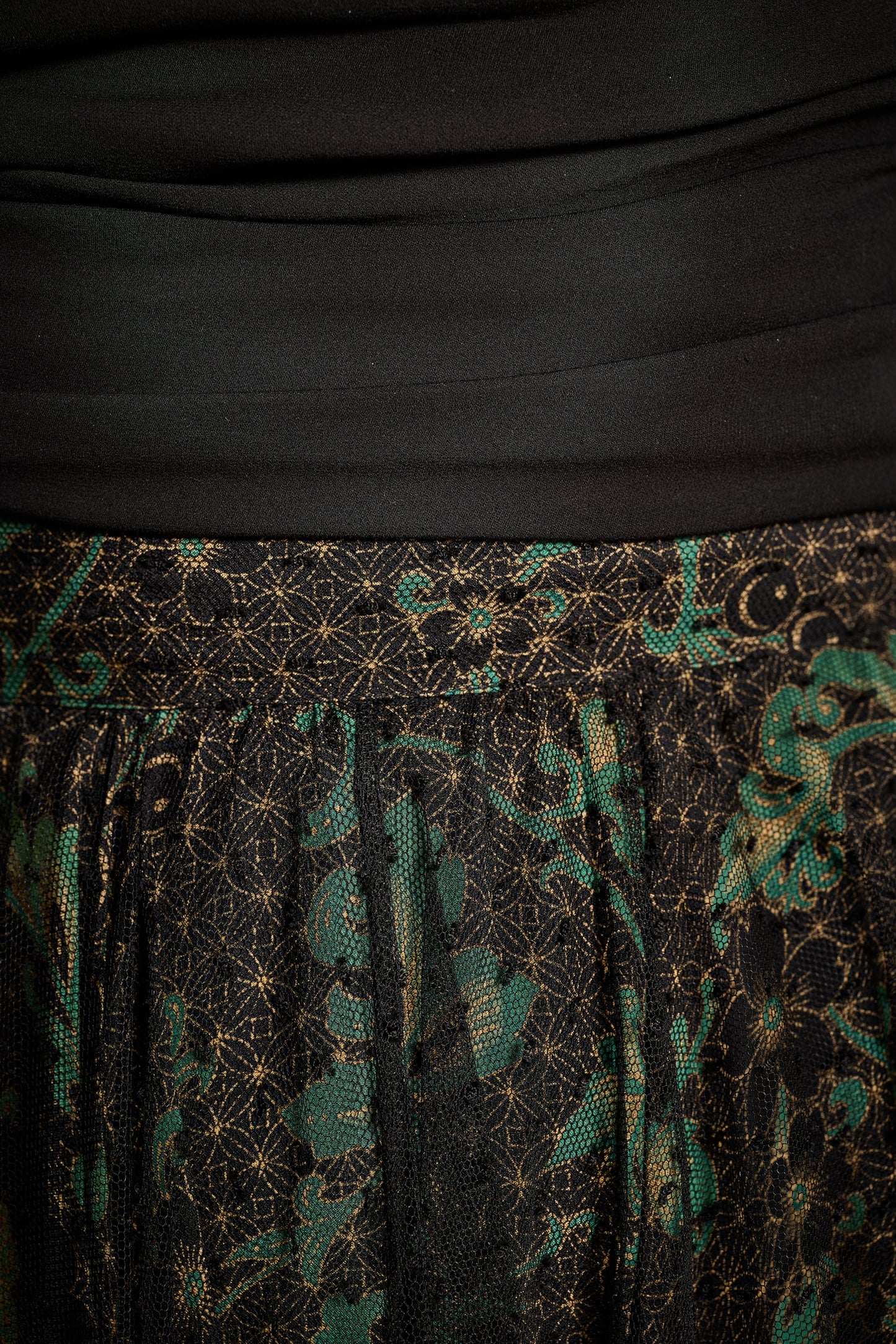 Giorgio Armani 1990s Silk and Lace Circle Skirt