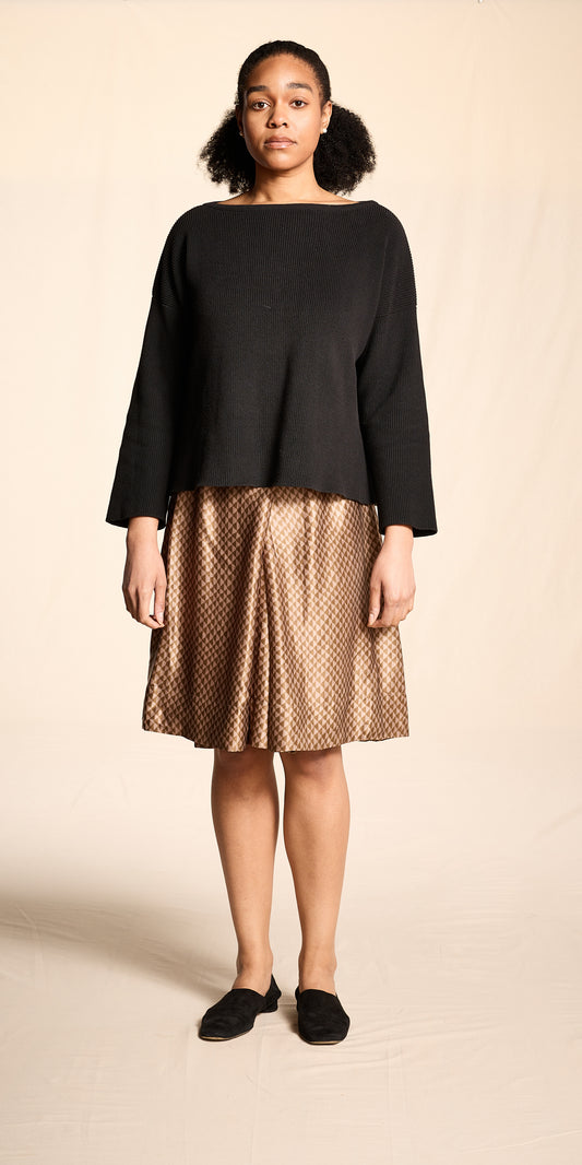 Dries van Noten 2000s Geometric Print Silk Skirt