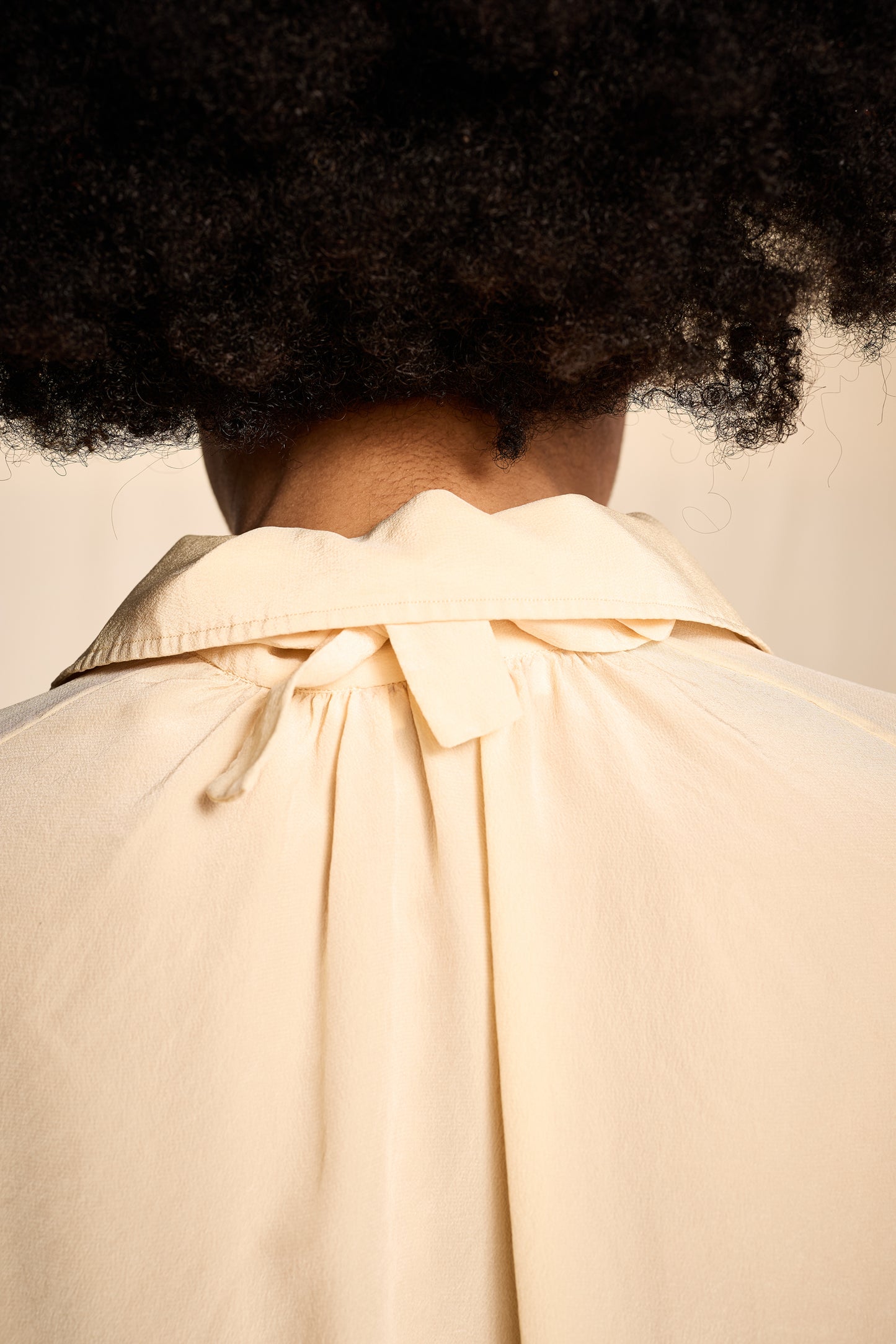 B. Altman 1970s-1980s Cream Silk Blouse
