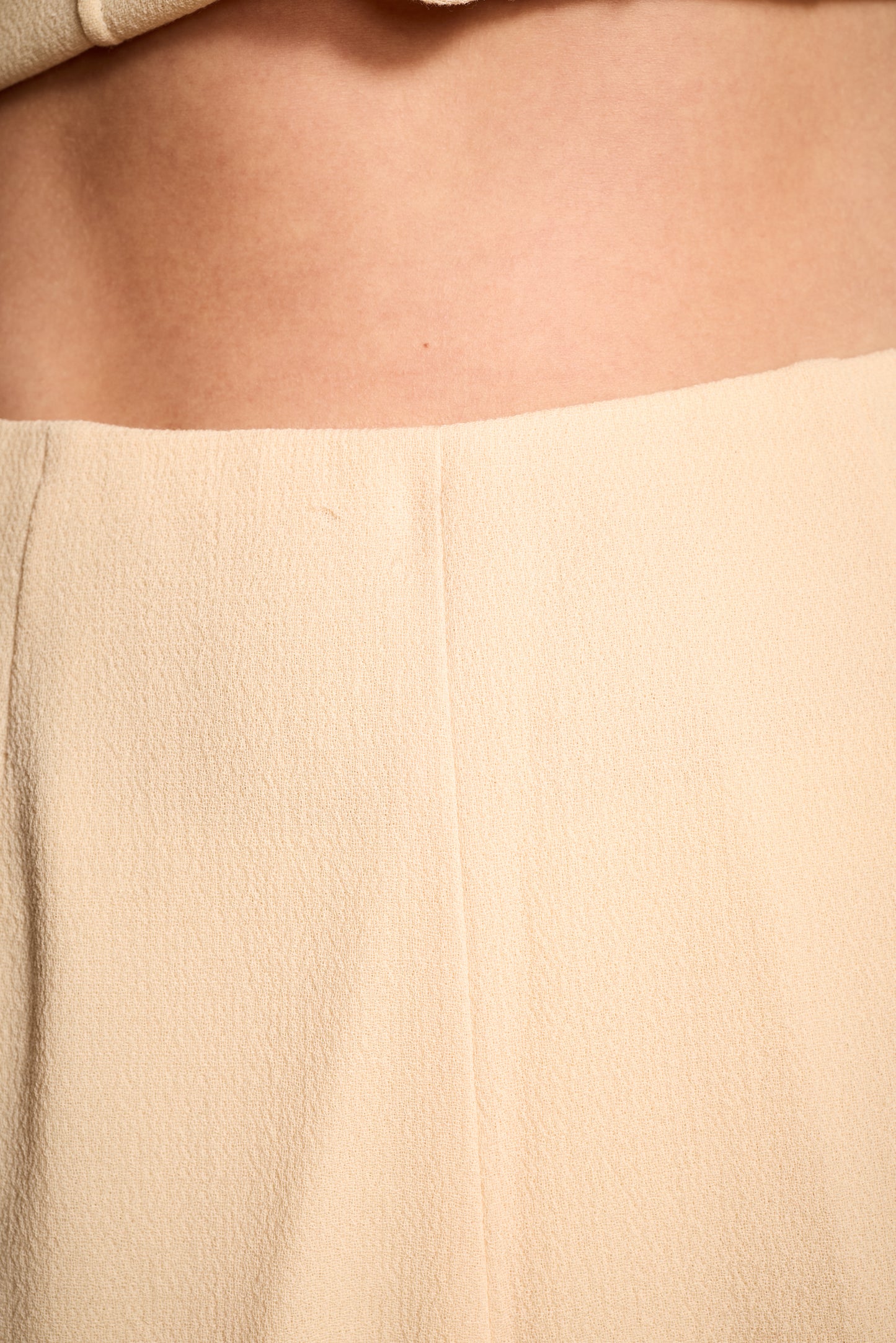 Bill Blass Spring/Summer 2000 Cream Crepe Raffia Trimmed Pantsuit