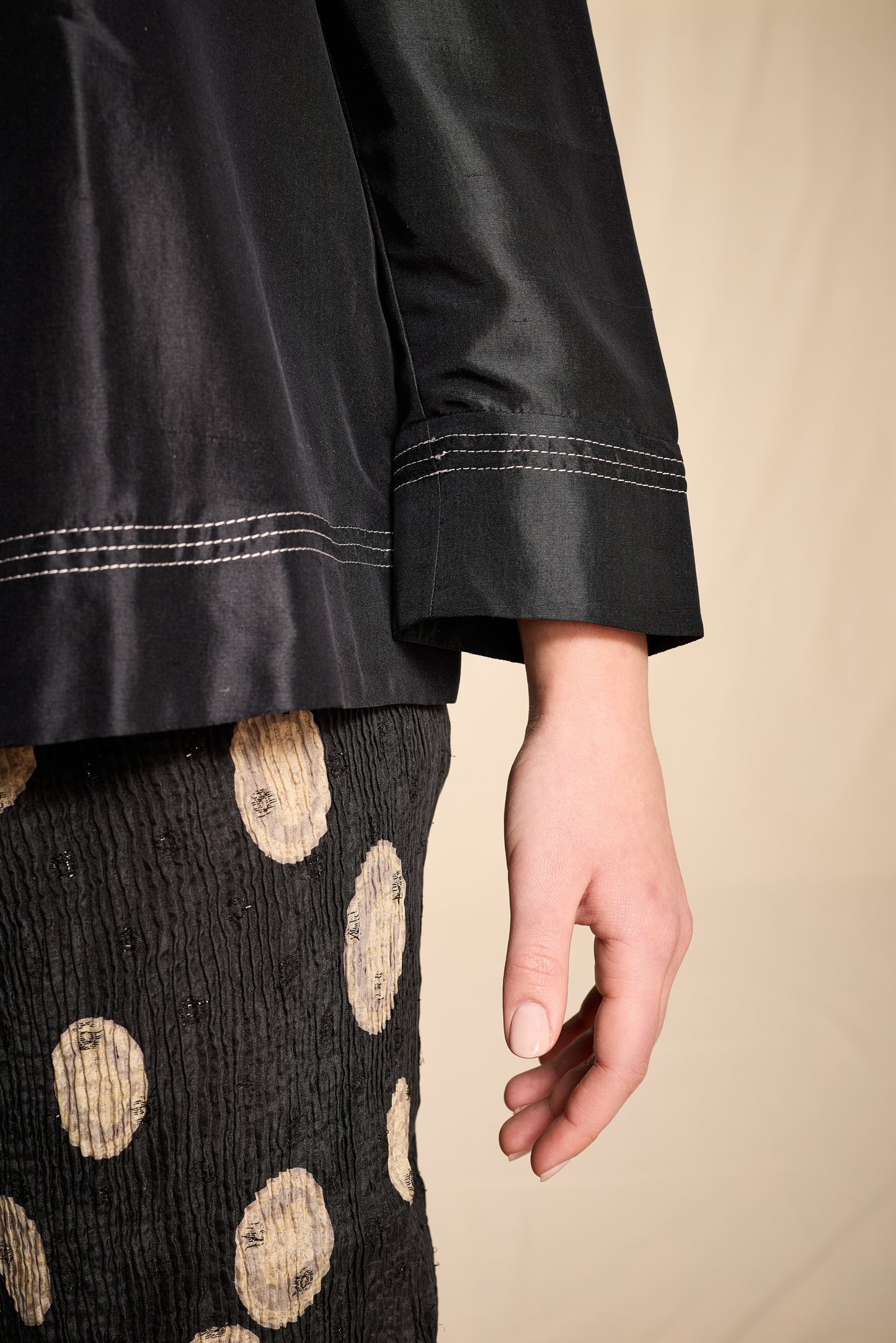 Geoffrey Beene Spring/Summer 1983 Navy Silk Plissé Pants