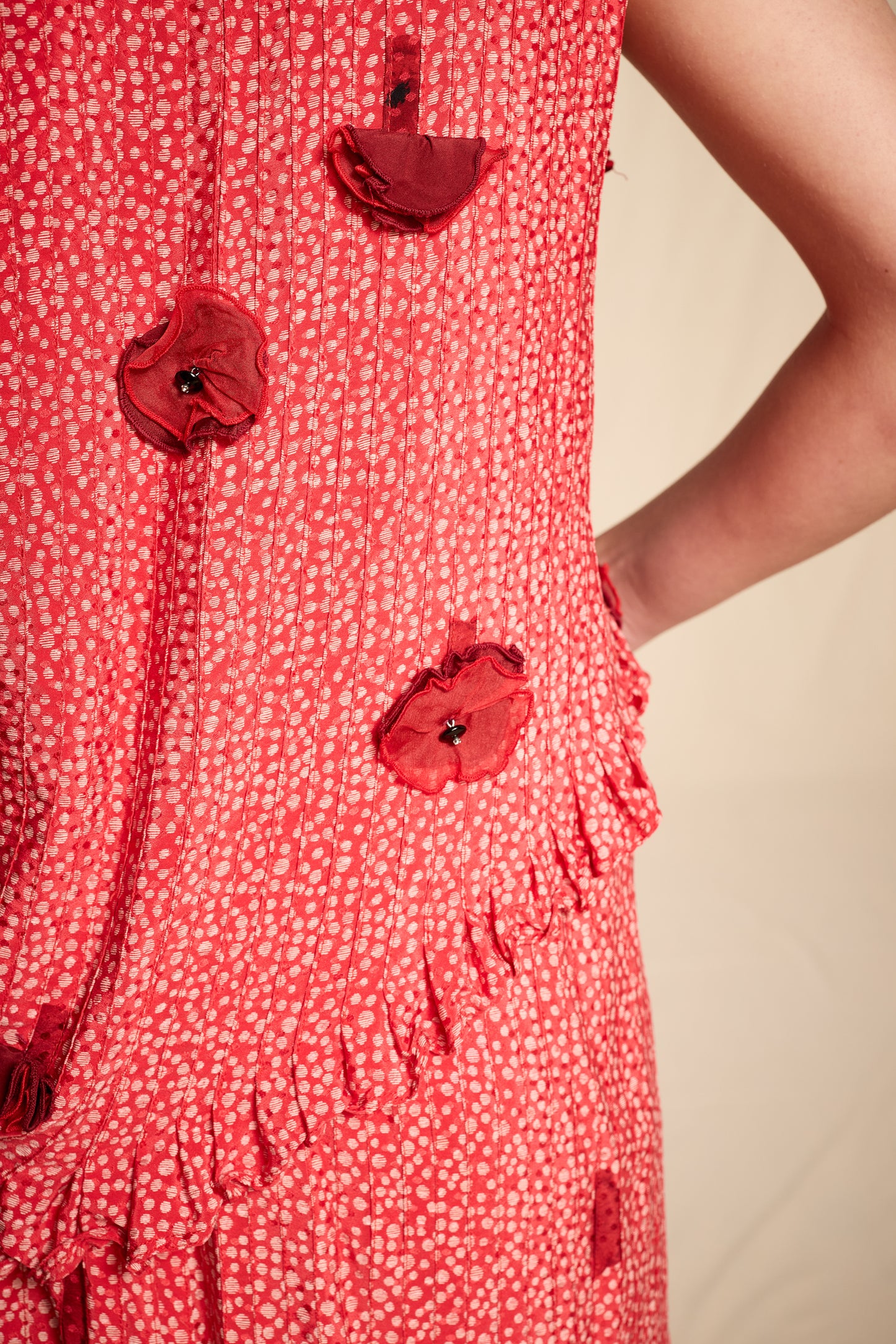 Geoffrey Beene Spring/Summer 1983 Cherry Silk Ensemble
