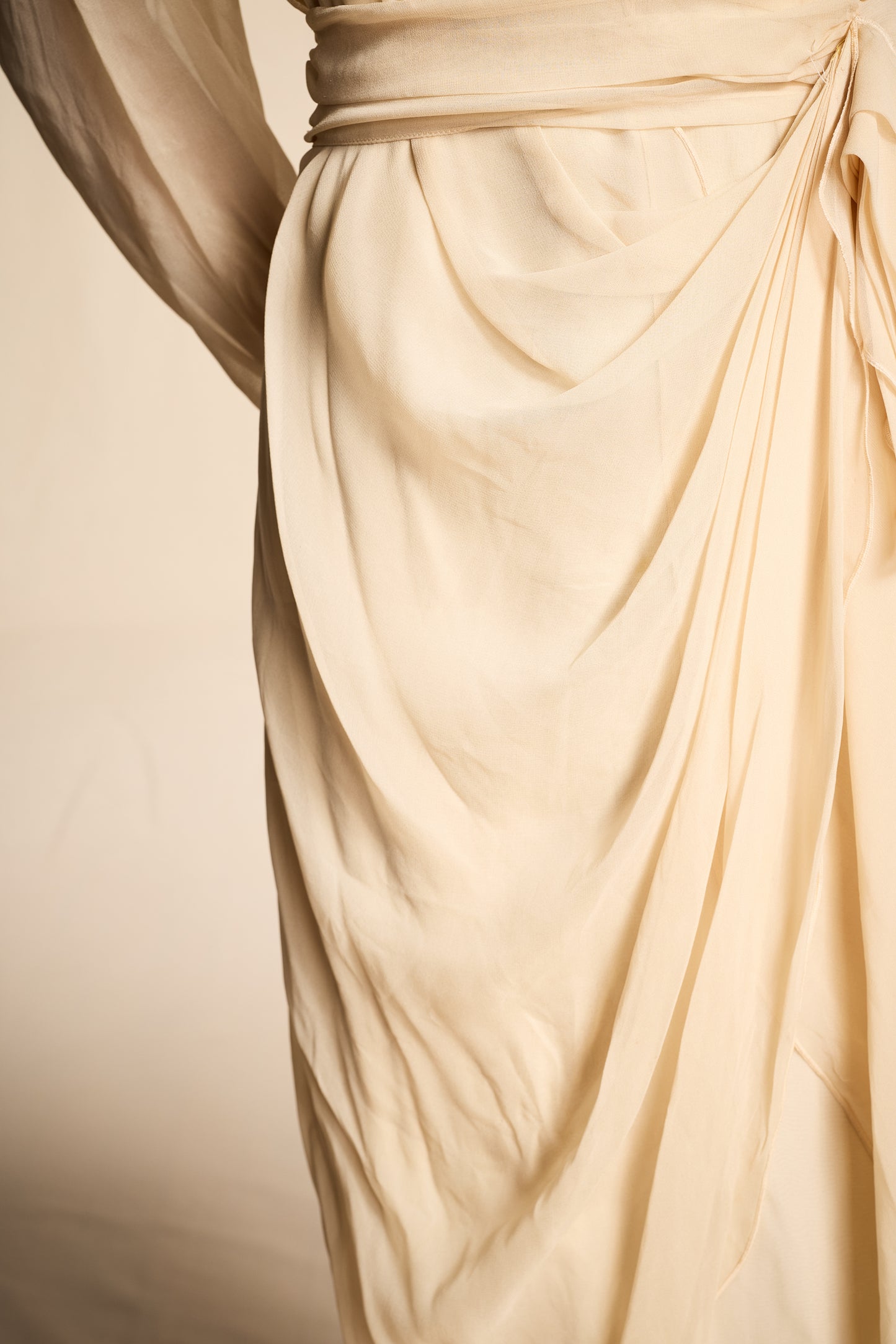 Holly Harp 1990s Ivory Silk Dress