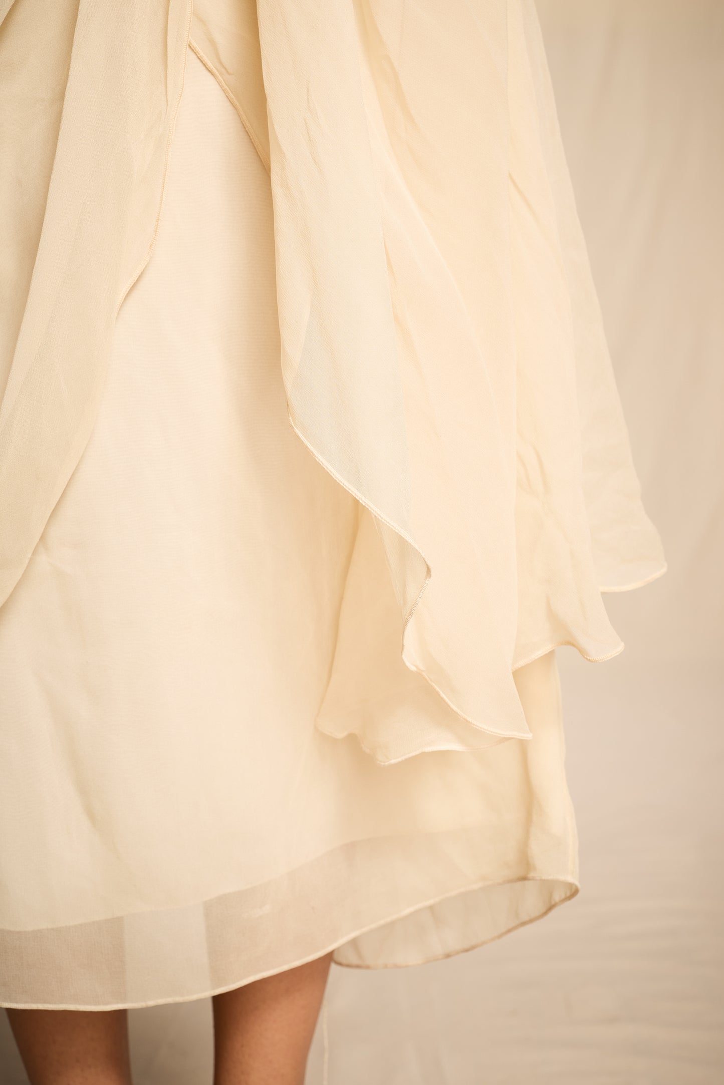 Holly Harp 1990s Ivory Silk Dress