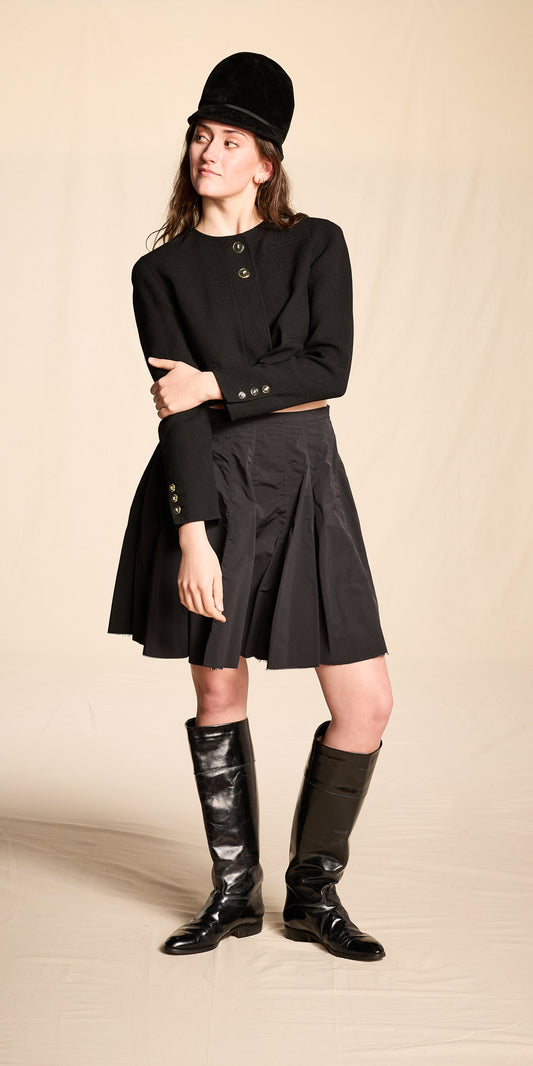 Adolfo 1960s Velvet Equestrian Hat