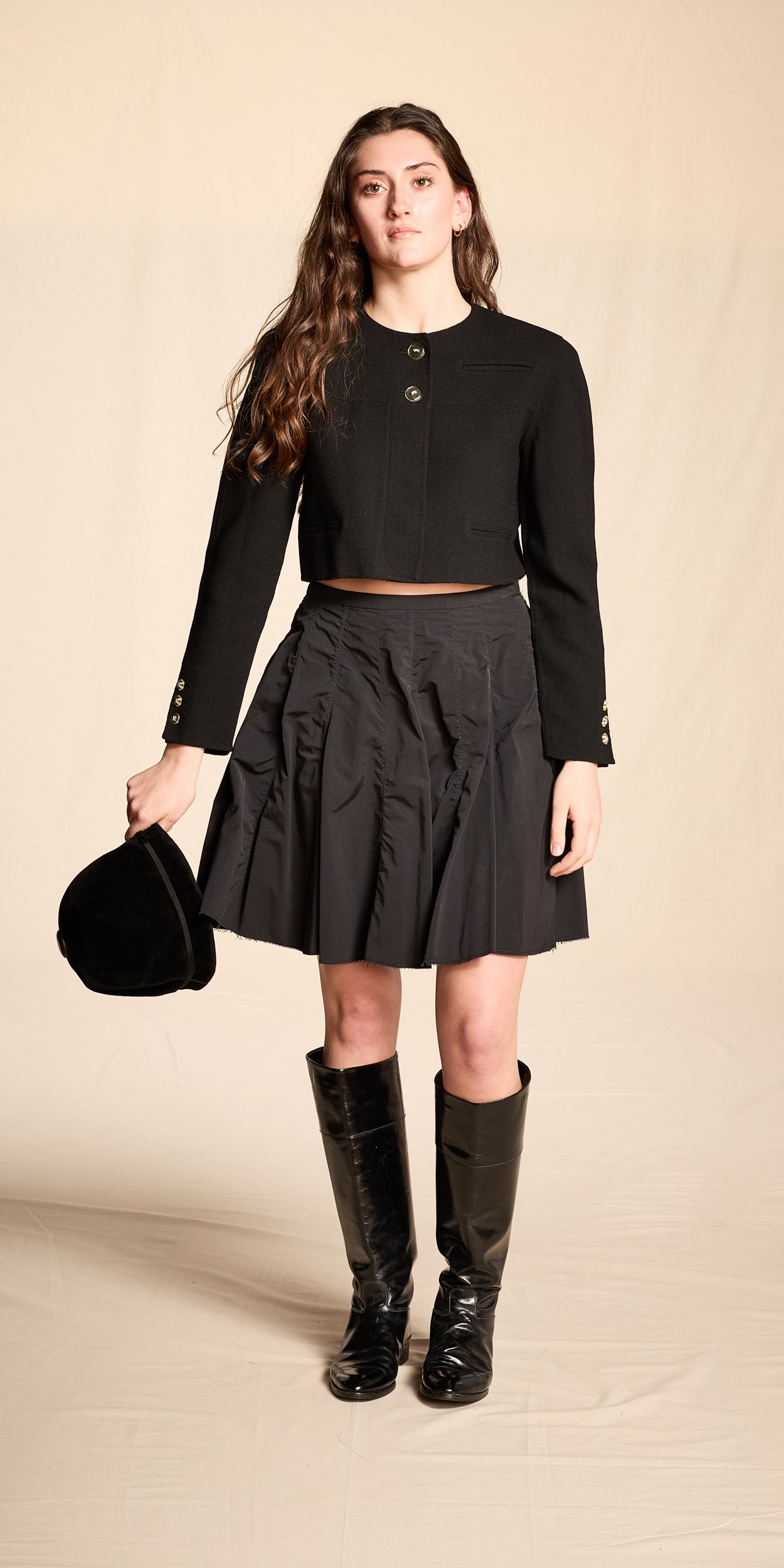 Adolfo 1960s Velvet Equestrian Hat