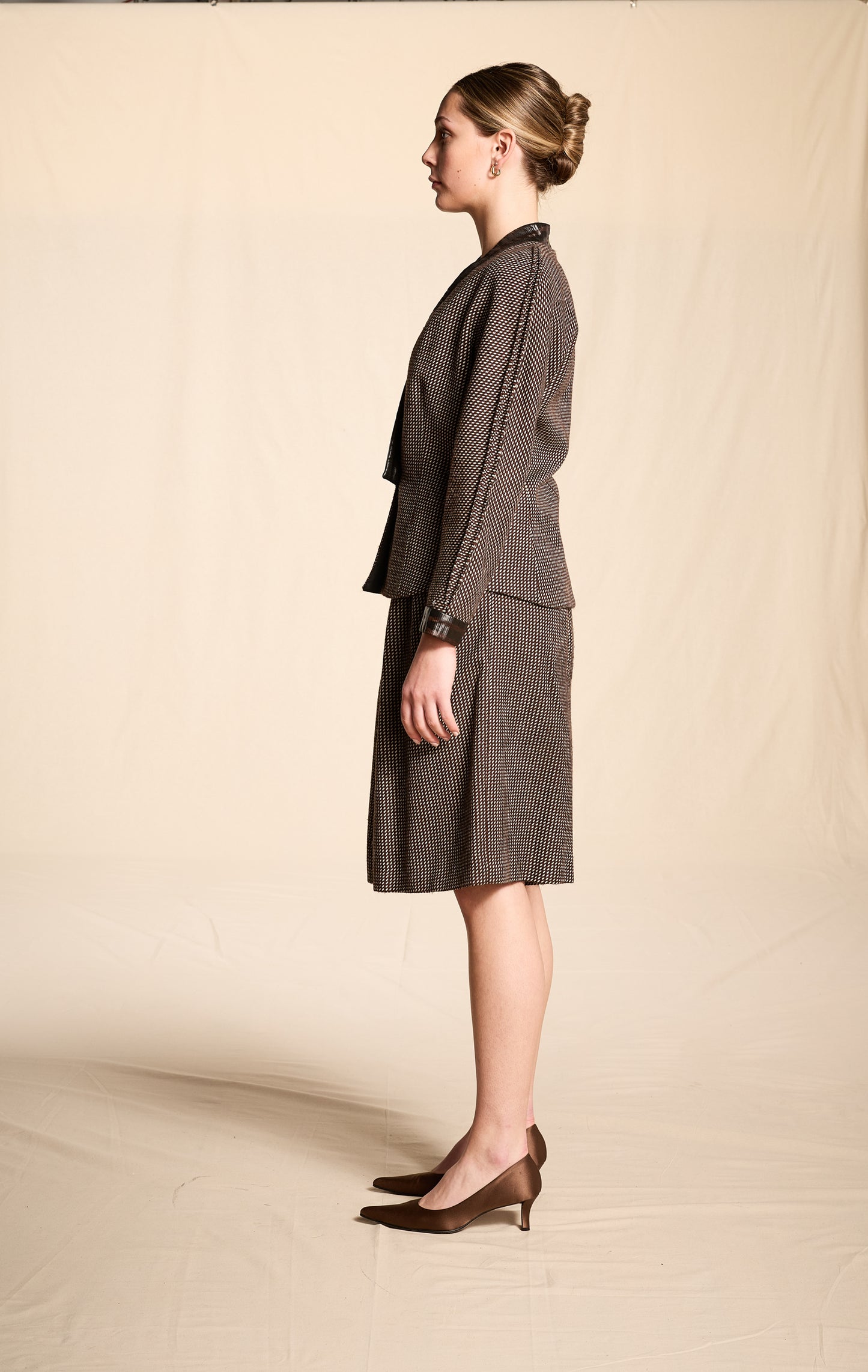 Giorgio Armani Fall/Winter 1981 Brown and Black Wool Culotte Suit