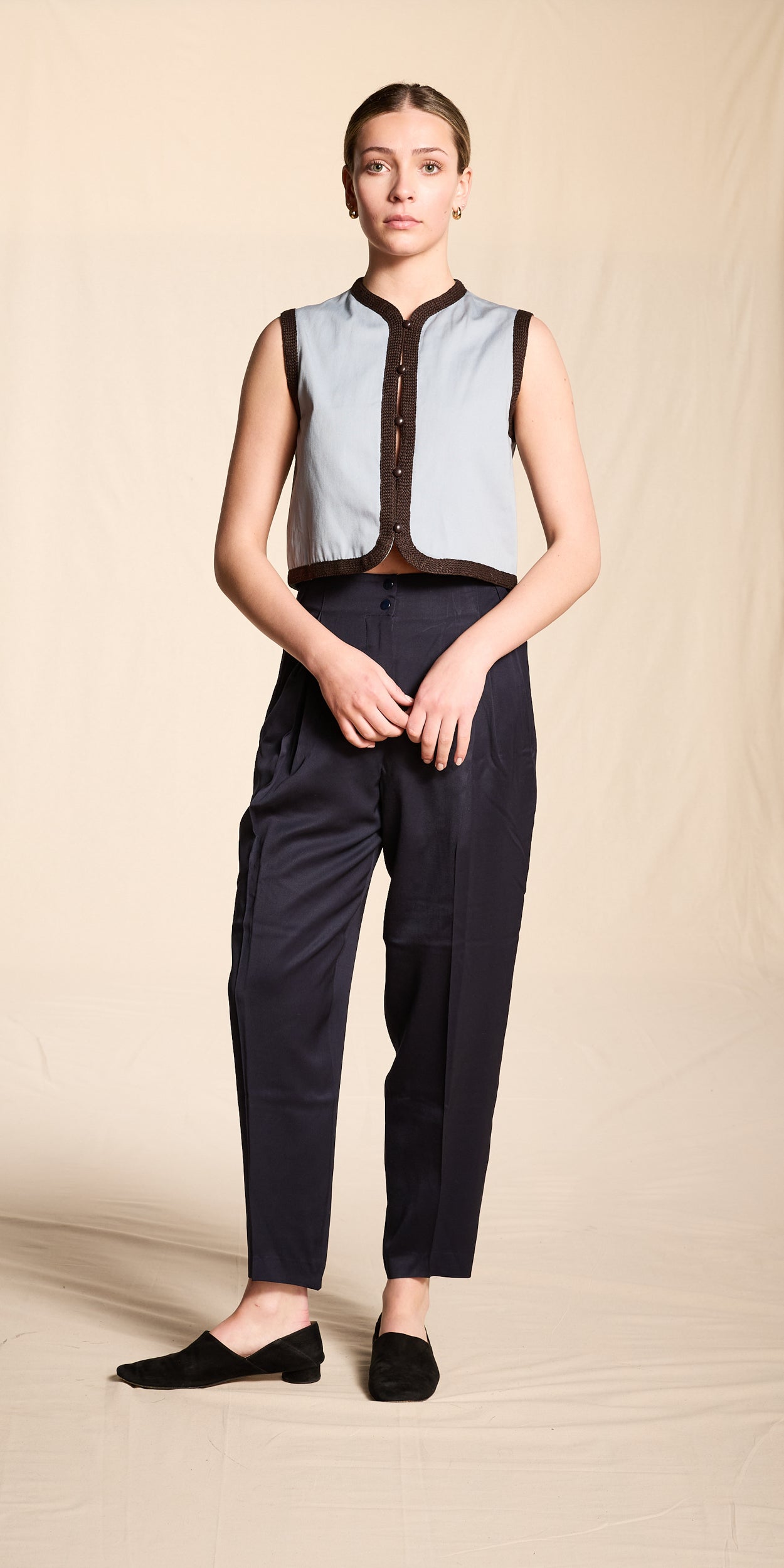 Claude Montana 1980s Navy Wool Trouser Pants