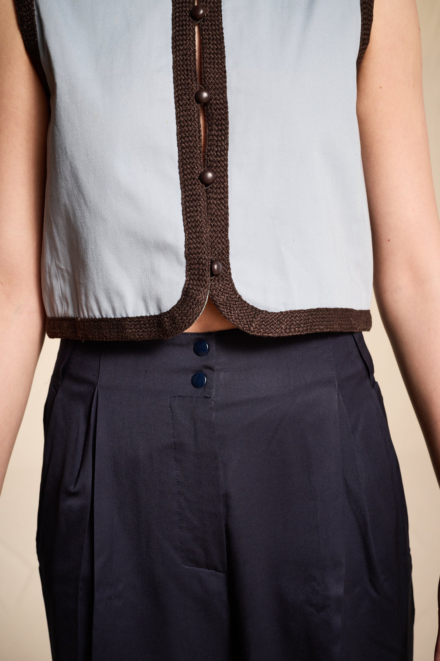 Claude Montana 1980s Navy Wool Trouser Pants