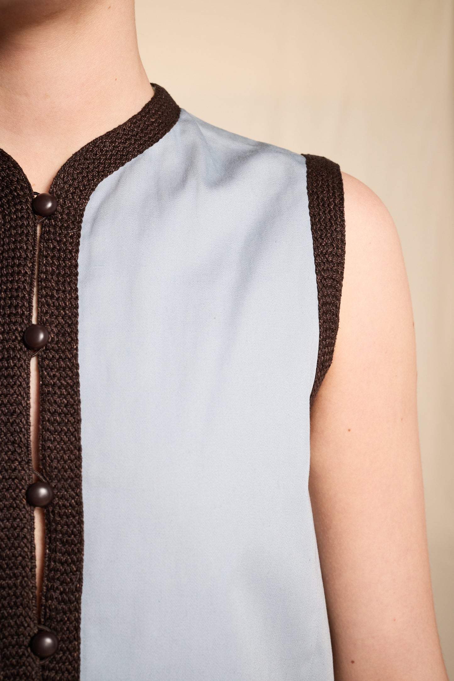 Yves Saint Laurent Spring/Summer 1980 Blue Cotton Twill Vest