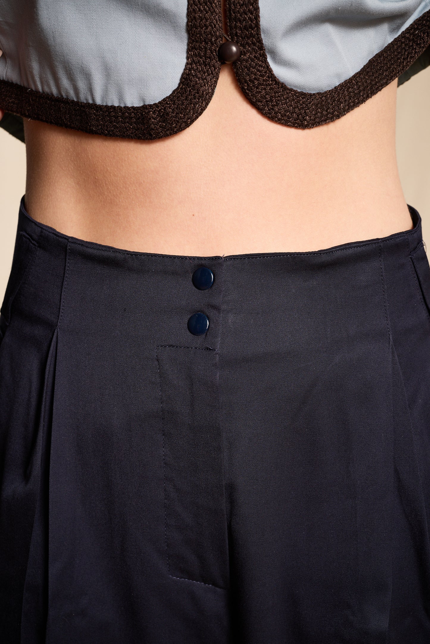 Claude Montana 1980s Navy Wool Trouser Pants