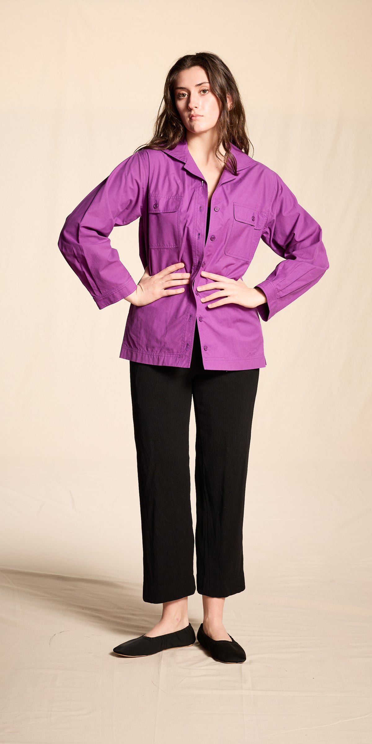 Yves Saint Laurent 1970s Orchid Cotton Chore Shirt