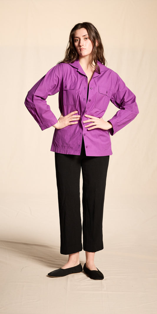 Yves Saint Laurent 1970s Orchid Cotton Chore Shirt