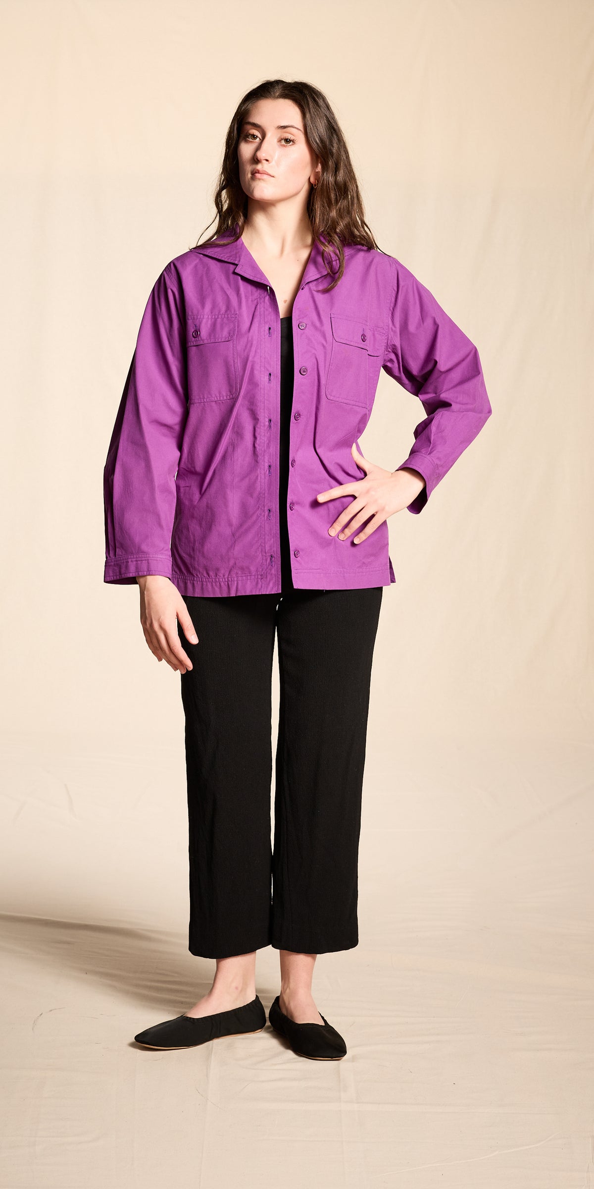 Yves Saint Laurent 1970s Orchid Cotton Chore Shirt