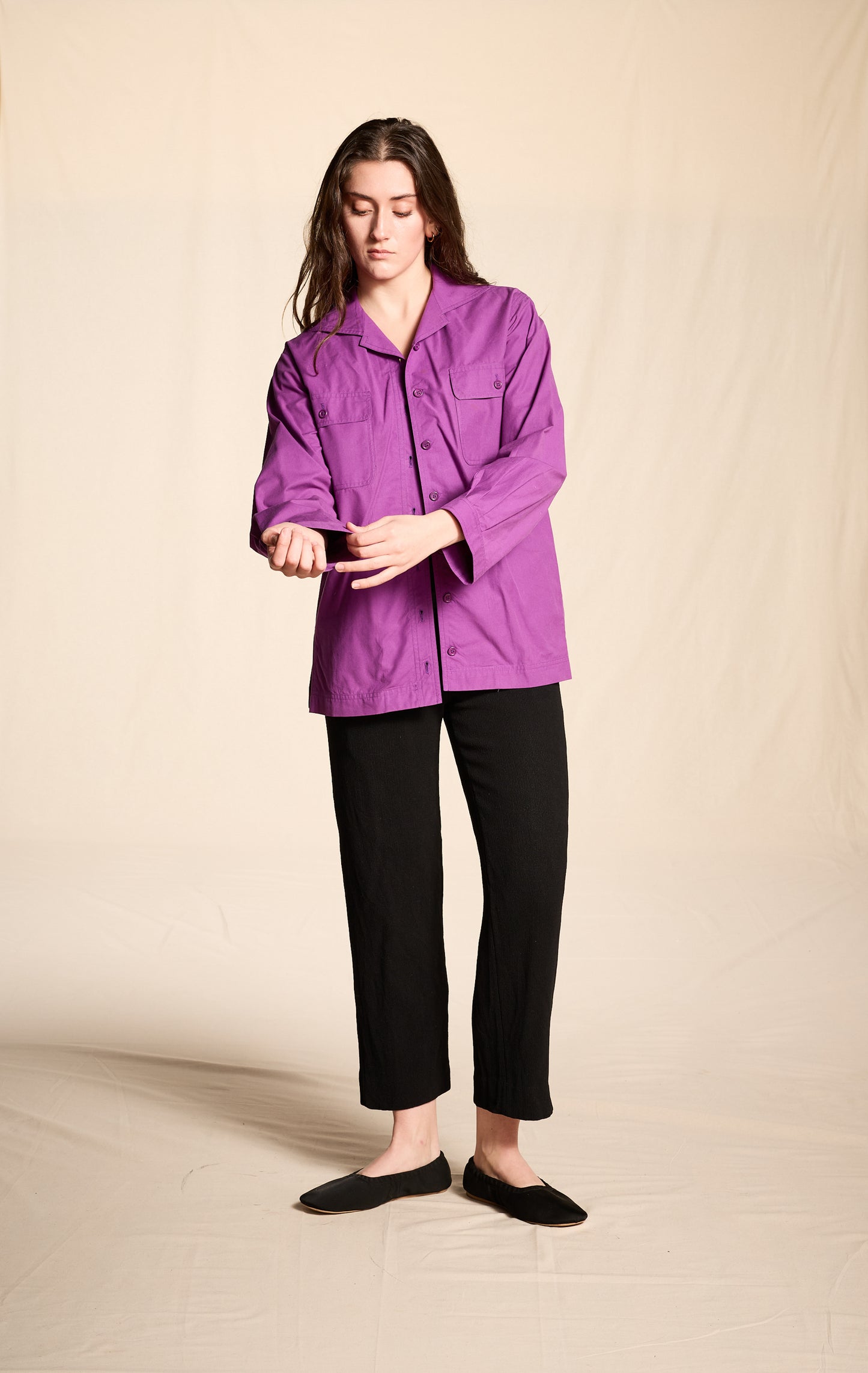 Yves Saint Laurent 1970s Orchid Cotton Chore Shirt