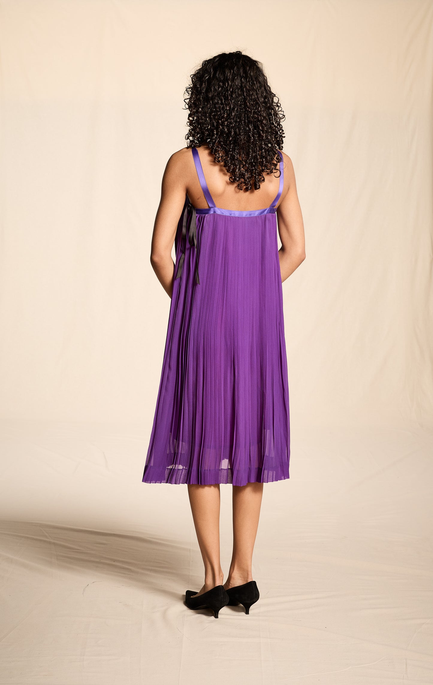 Yves Saint Laurent Spring/Summer 1979 Violet Silk Pleated Dress