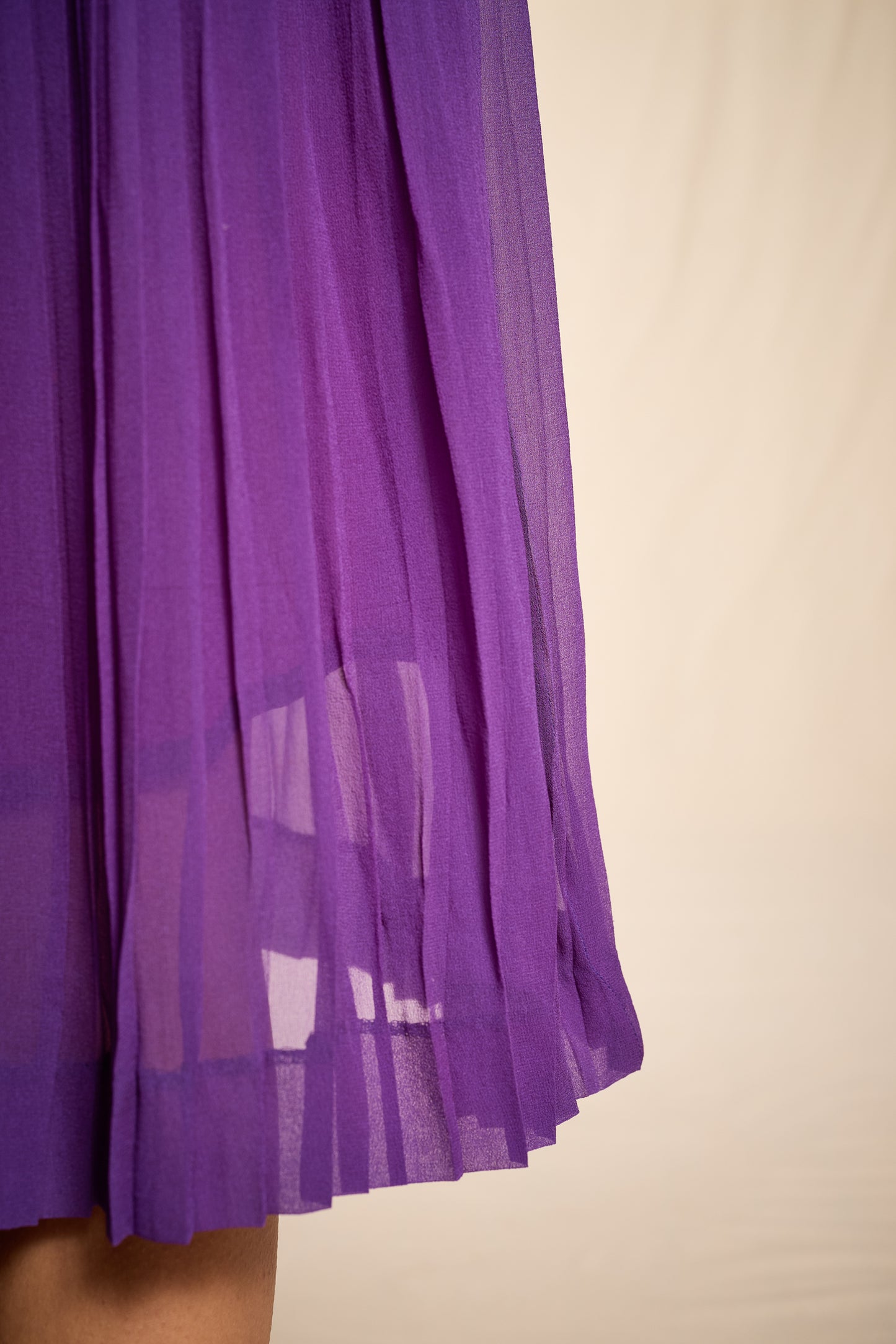 Yves Saint Laurent Spring/Summer 1979 Violet Silk Pleated Dress