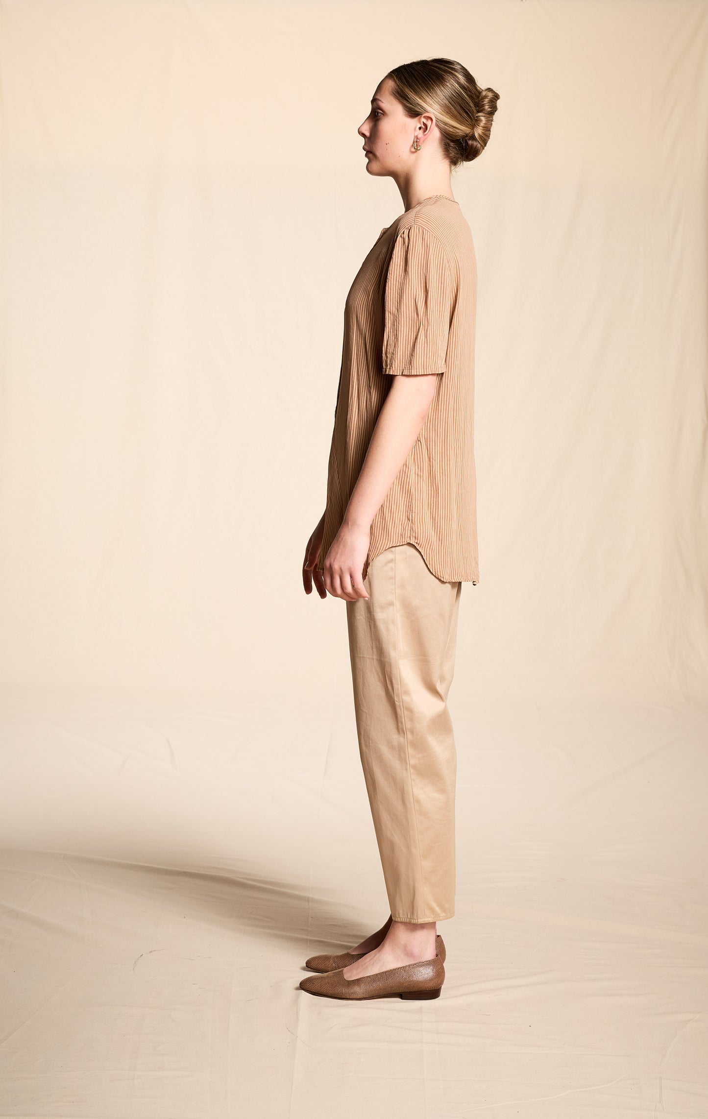 Zoran Spring/Summer 1986 Beige Sateen Cotton Pants