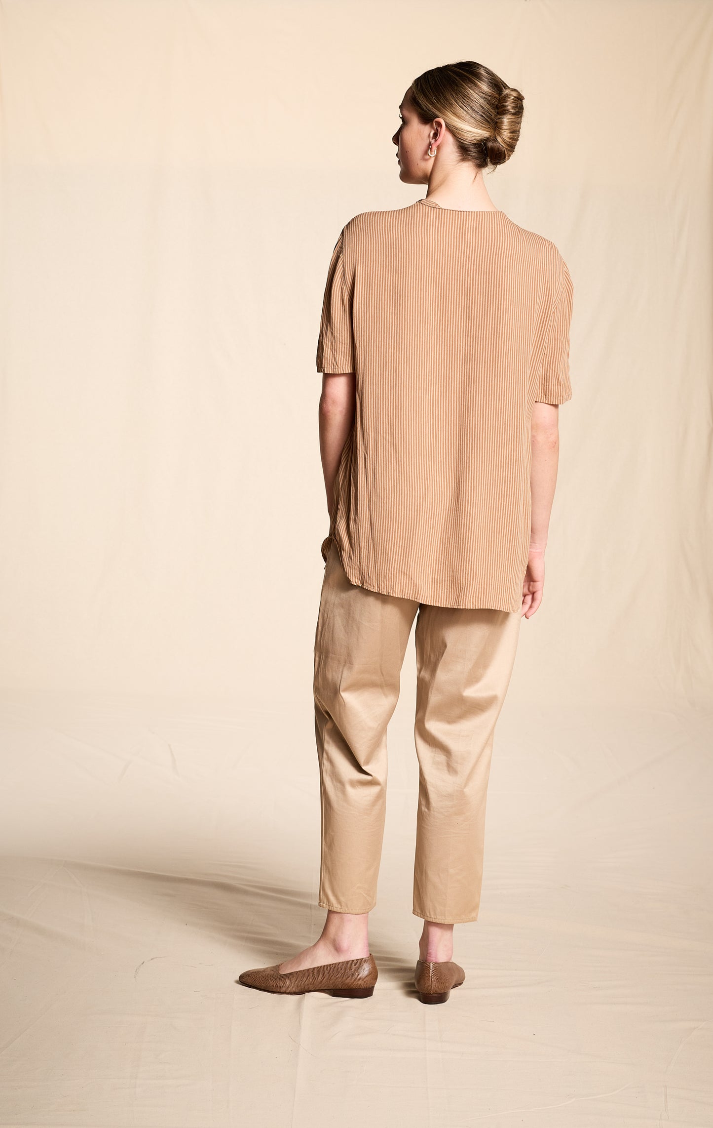 Zoran Spring/Summer 1986 Beige Sateen Cotton Pants