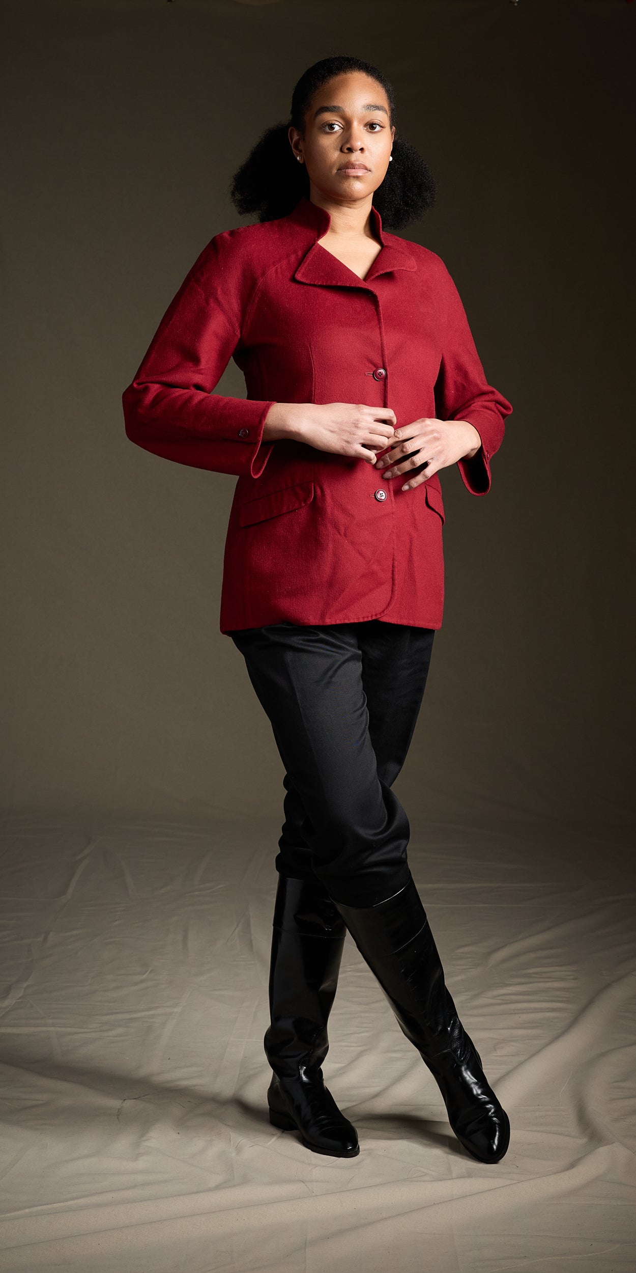 Halston 1970s Raspberry Red Wool Jacket