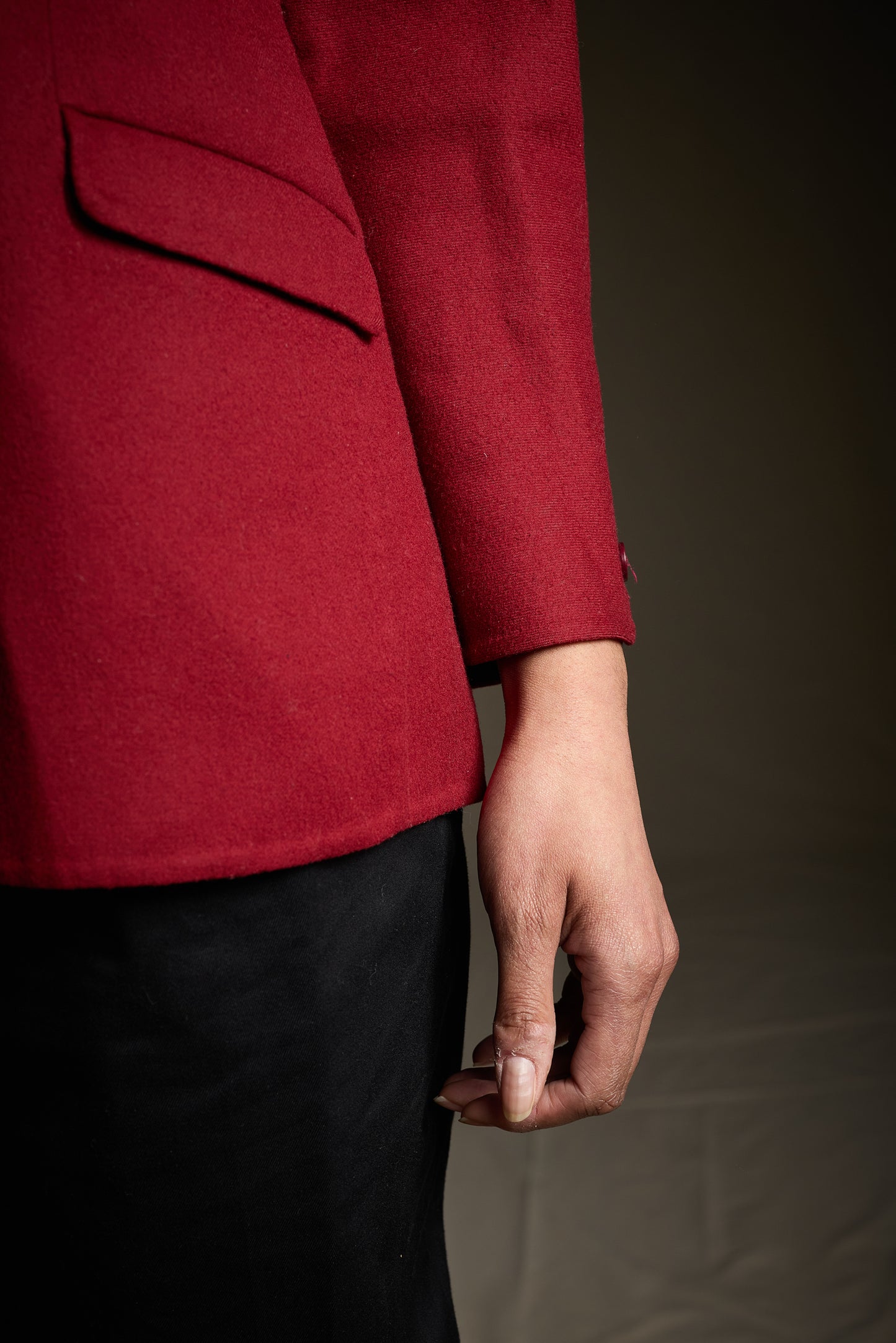 Halston 1970s Raspberry Red Wool Jacket